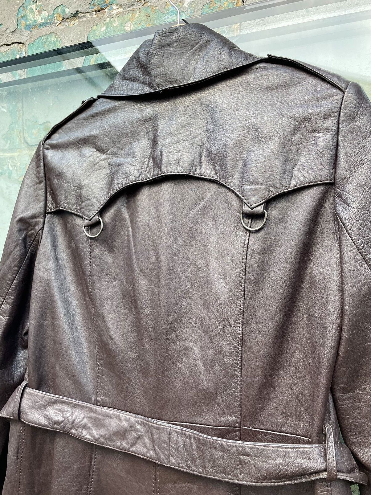 Vintage RARE Vintage Y2K Genuine Leather Brown Coat Size L / US 10 / IT 46 - 6 Thumbnail