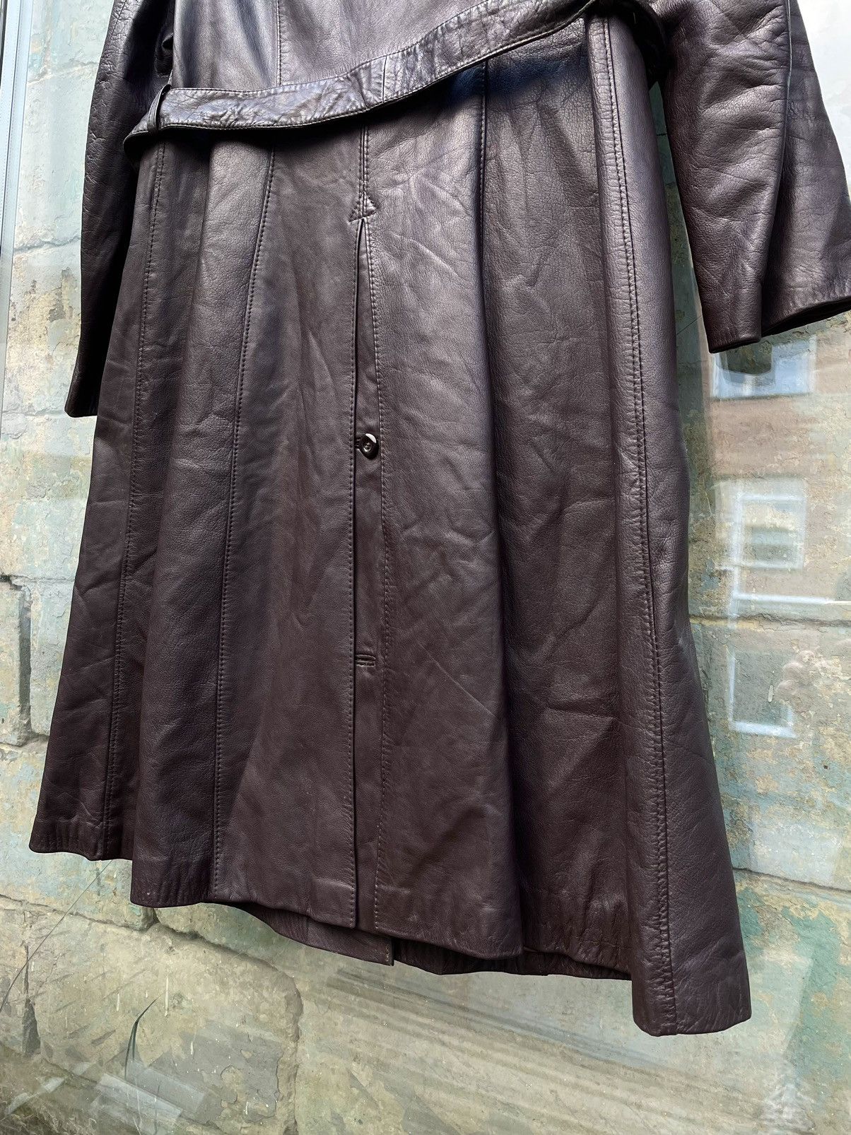 Vintage RARE Vintage Y2K Genuine Leather Brown Coat Size L / US 10 / IT 46 - 5 Thumbnail