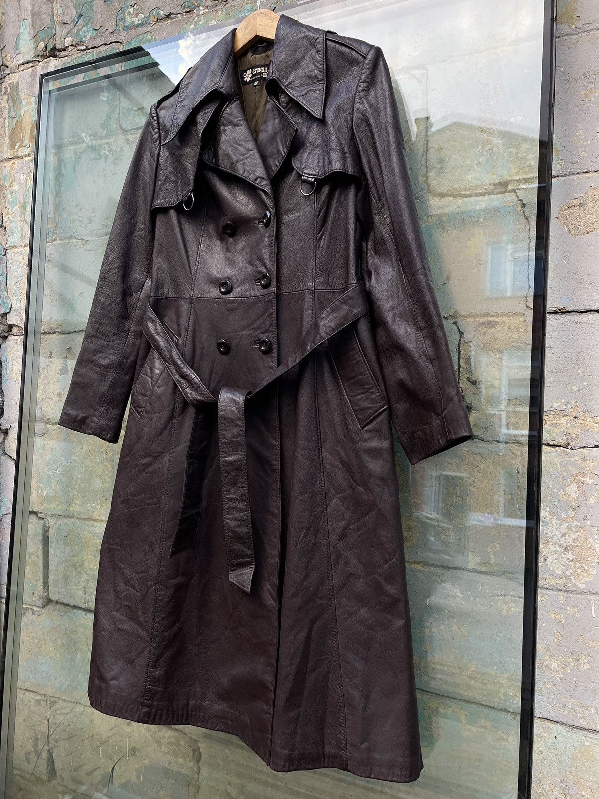 Vintage RARE Vintage Y2K Genuine Leather Brown Coat Size L / US 10 / IT 46 - 2 Thumbnail