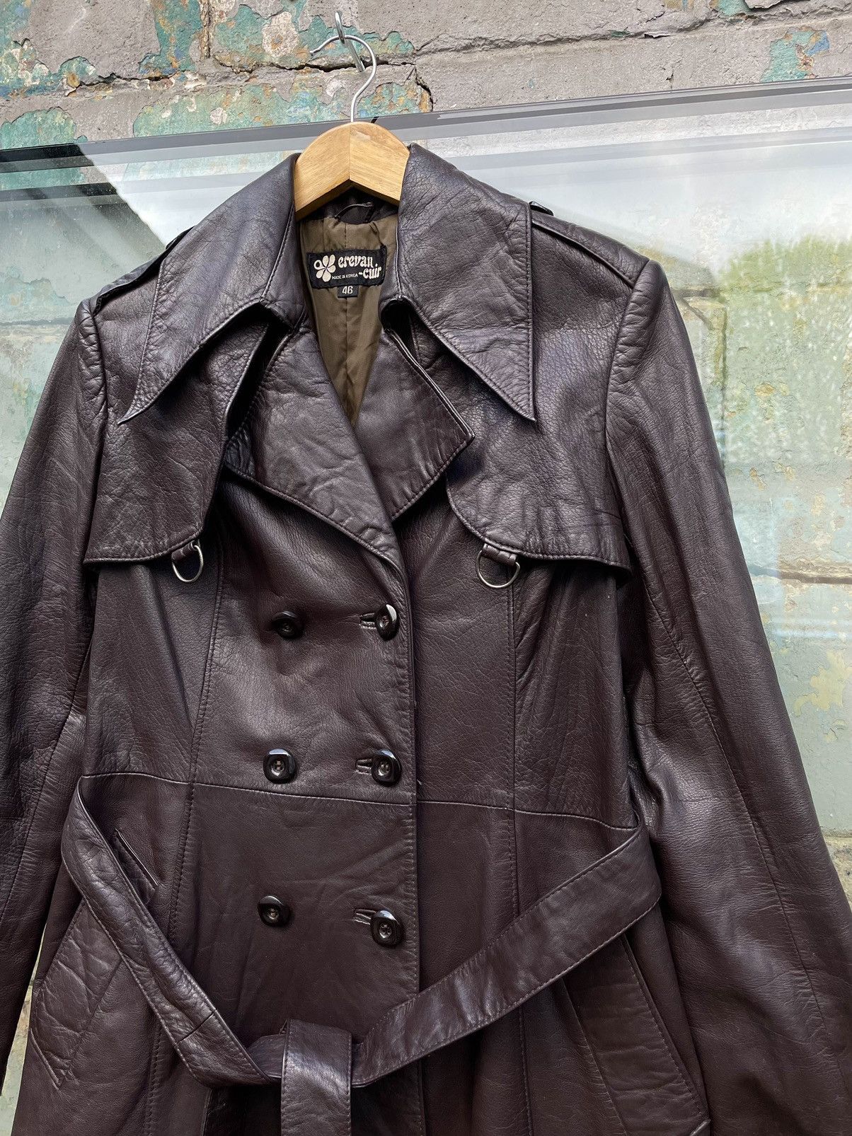 Vintage RARE Vintage Y2K Genuine Leather Brown Coat Size L / US 10 / IT 46 - 3 Thumbnail