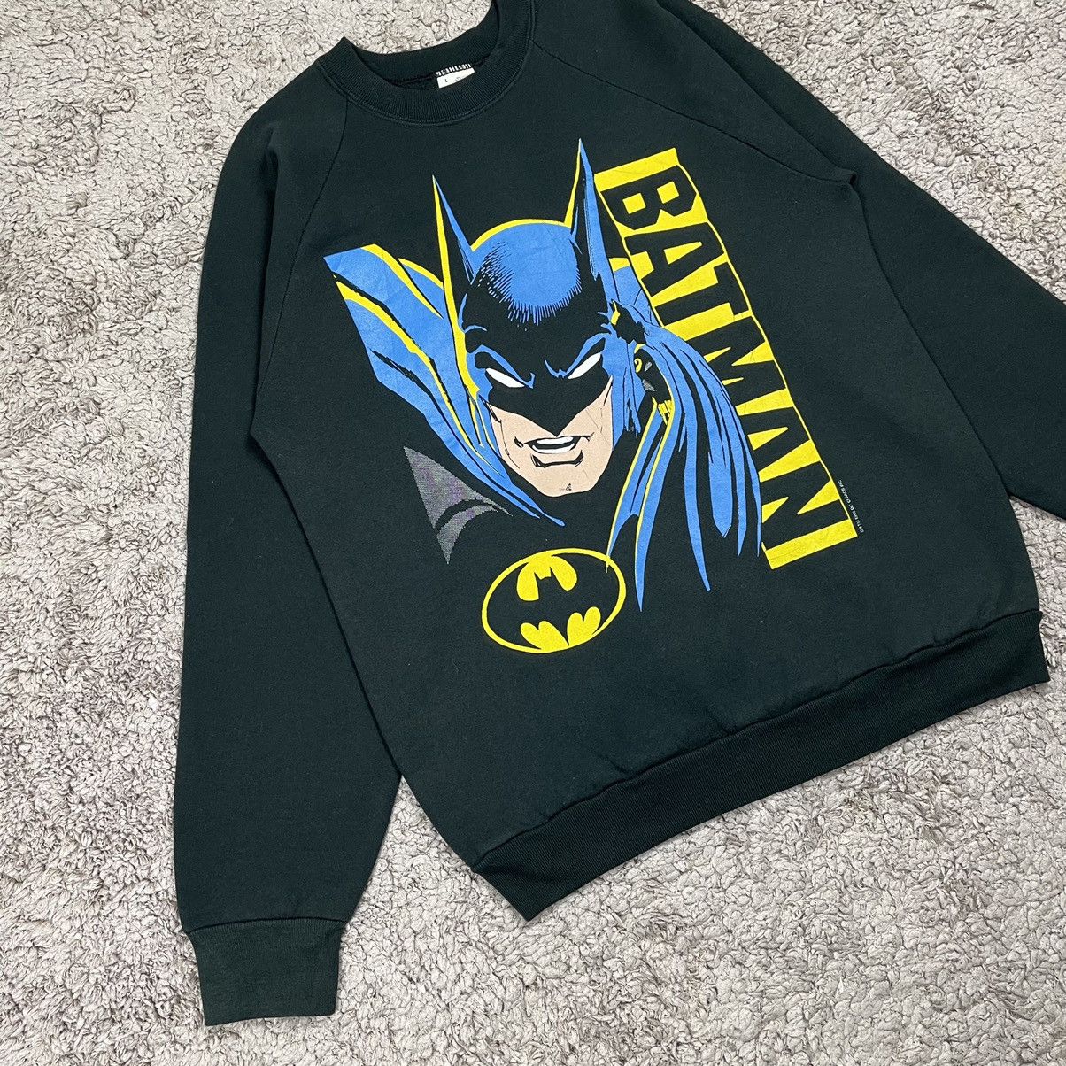DC Comics Vintage 80’s Batman Big Face Sweatshirt Size US L / EU 52-54 / 3 - 3 Thumbnail
