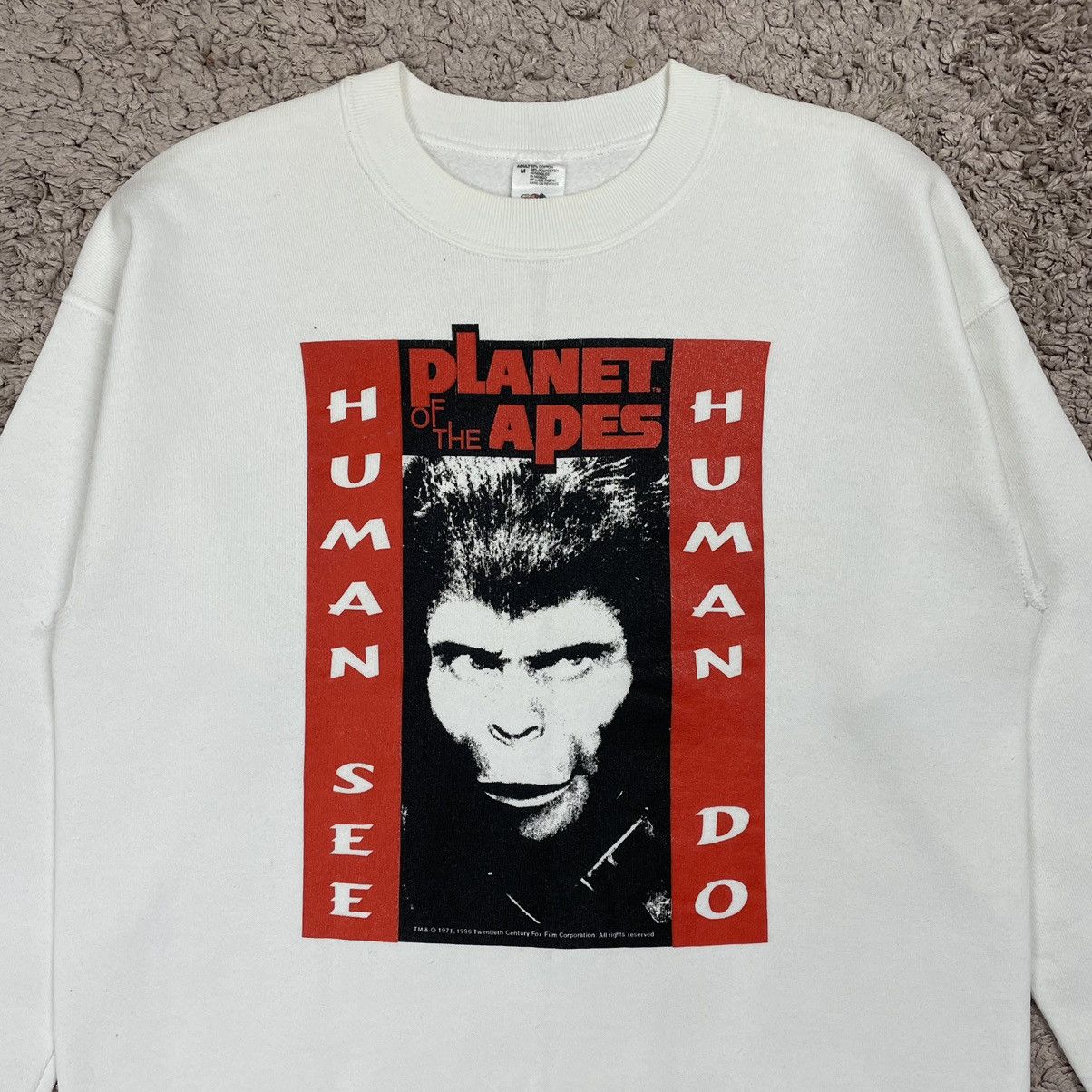 Fruit Of The Loom Vintage Planet of The Apes Human See Human Do Sweatshirt Size US M / EU 48-50 / 2 - 5 Thumbnail