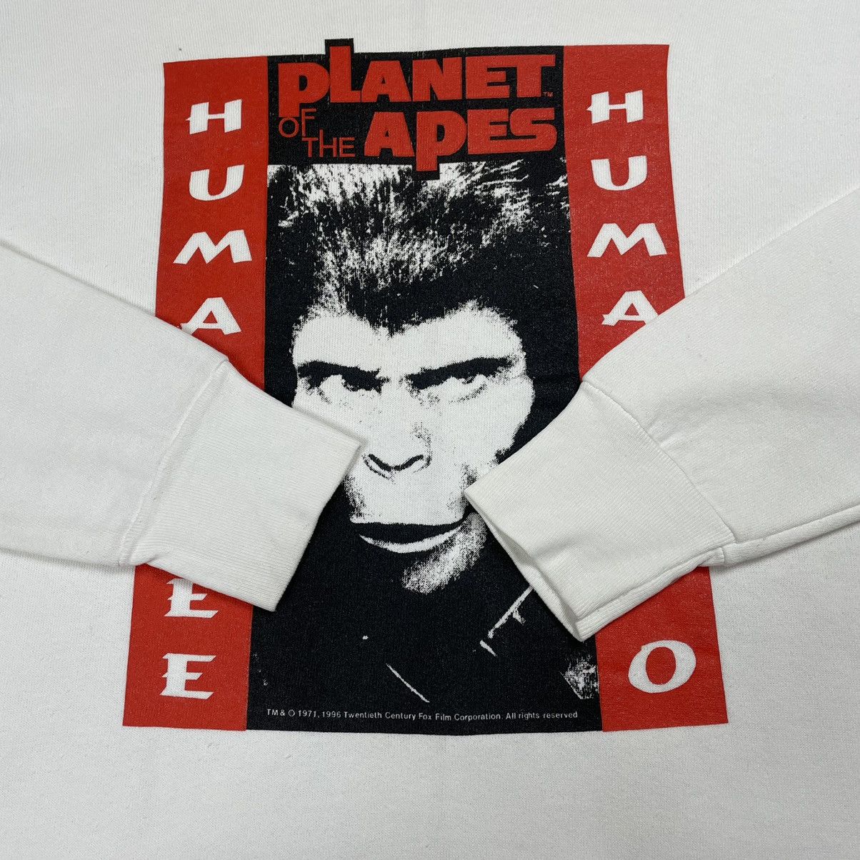 Fruit Of The Loom Vintage Planet of The Apes Human See Human Do Sweatshirt Size US M / EU 48-50 / 2 - 9 Thumbnail