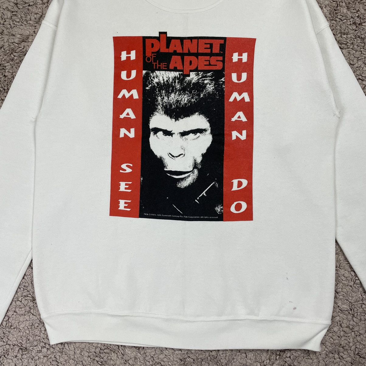 Fruit Of The Loom Vintage Planet of The Apes Human See Human Do Sweatshirt Size US M / EU 48-50 / 2 - 6 Thumbnail