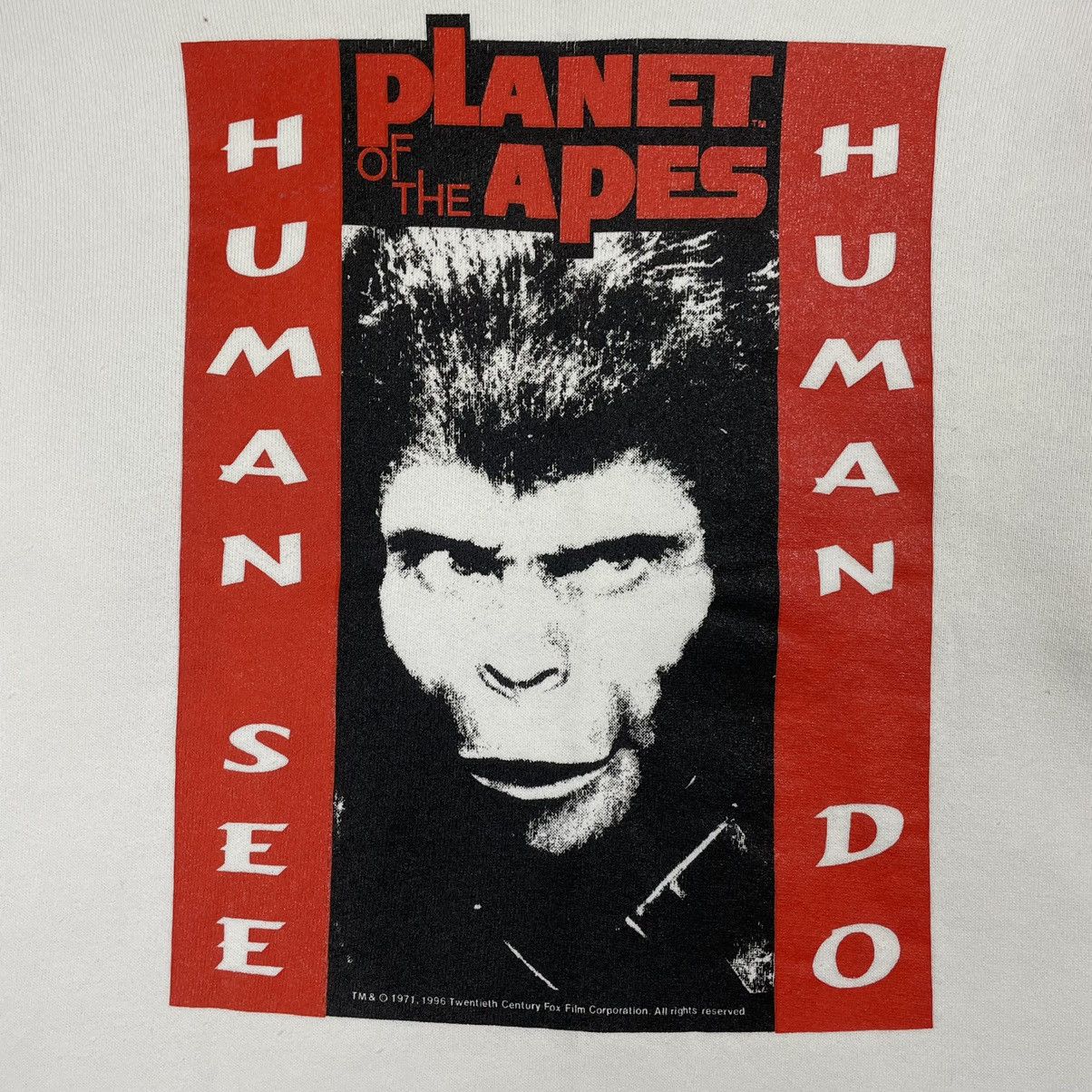 Fruit Of The Loom Vintage Planet of The Apes Human See Human Do Sweatshirt Size US M / EU 48-50 / 2 - 8 Thumbnail