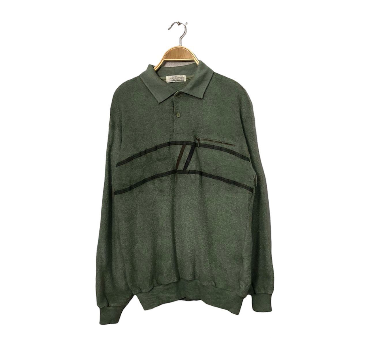 image of Lindbergh Fleece Sweatshirt Made In Japan in Green, Men's (Size Small)