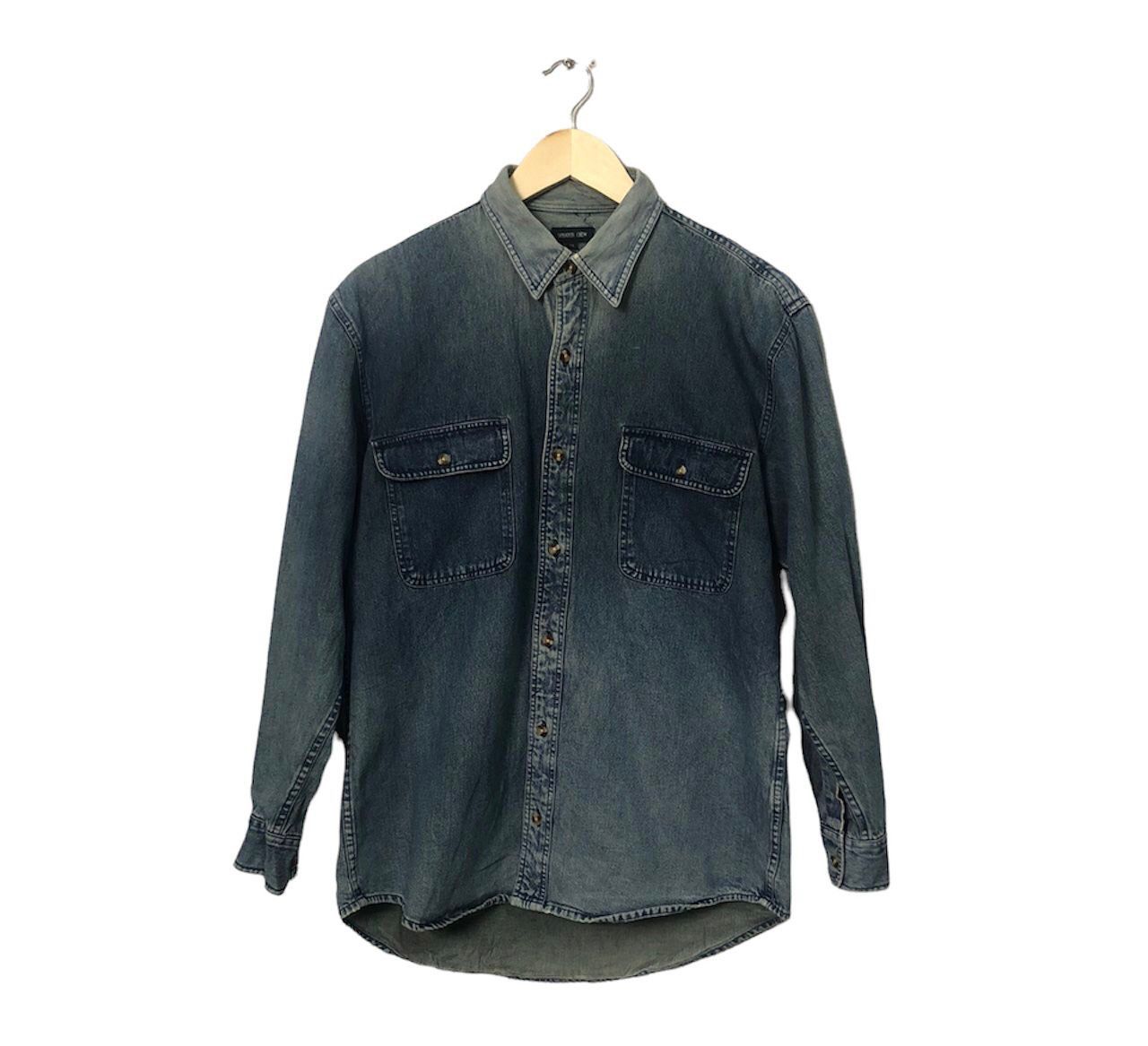 Japanese Brand Vintage Scratch Crew Faded Button Ups Denim Jacket Size US M / EU 48-50 / 2 - 1 Thumbnail