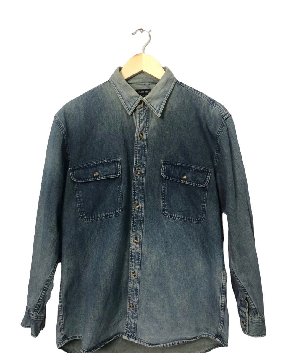 Japanese Brand Vintage Scratch Crew Faded Button Ups Denim Jacket Size US M / EU 48-50 / 2 - 4 Thumbnail