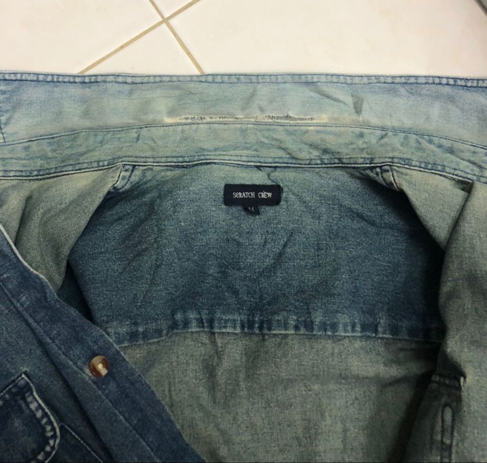 Japanese Brand Vintage Scratch Crew Faded Button Ups Denim Jacket Size US M / EU 48-50 / 2 - 9 Thumbnail