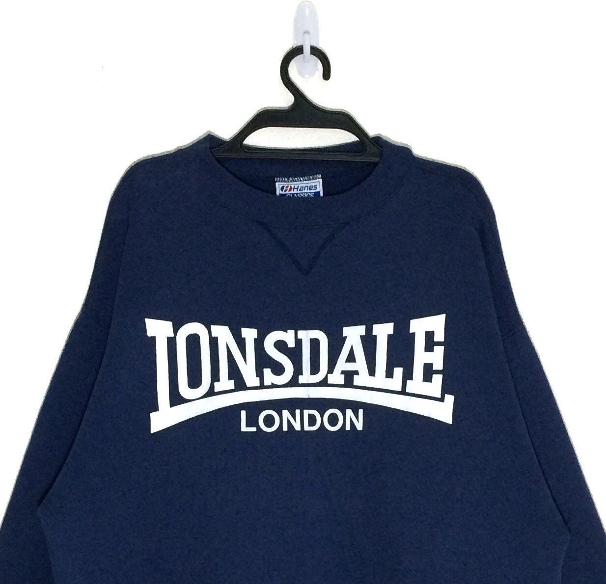 Lonsdale 80's LONSDALE London spellout pullover Crewneck Jumper USA Size US L / EU 52-54 / 3 - 2 Thumbnail
