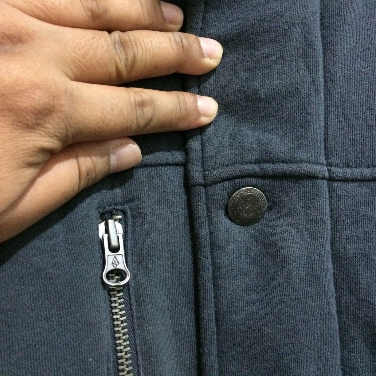 Volcom Volcom Hoodie Wool Fleece Jacket Zipper Button Size US L / EU 52-54 / 3 - 3 Thumbnail