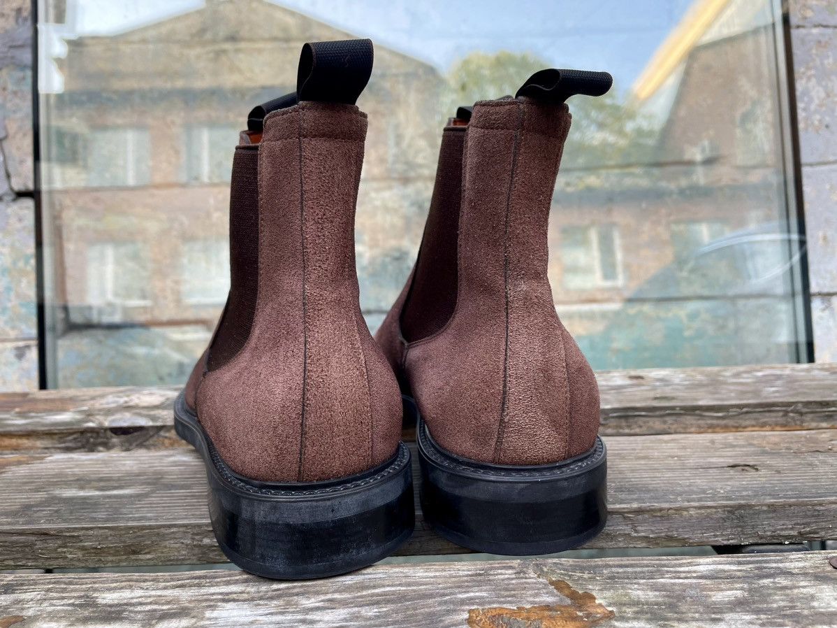 Santoni Suede Brown Chelsea Boots Size 8 UK Made in Italy
