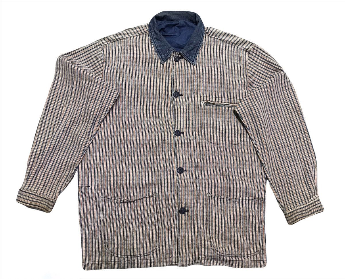 Vintage vintage stripe chore jacket Size US L / EU 52-54 / 3 - 3 Thumbnail
