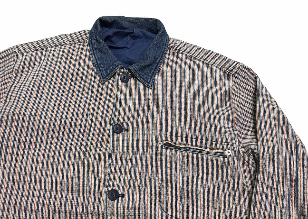 Vintage vintage stripe chore jacket Size US L / EU 52-54 / 3 - 2 Thumbnail