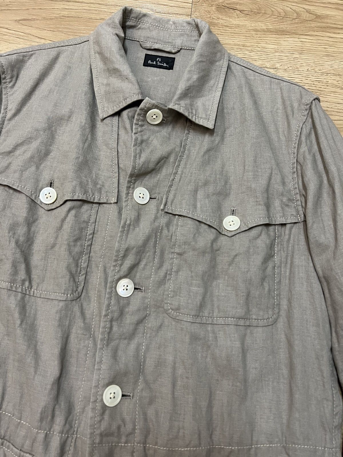 Paul Smith × Vintage Paul Smith Linen Utility Jacket Size US XL / EU 56 / 4 - 4 Thumbnail