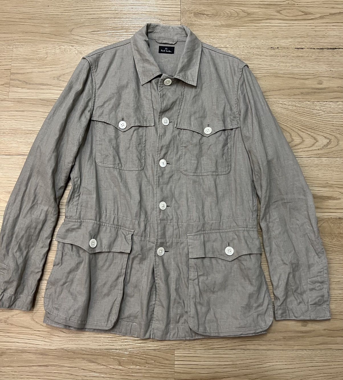 Paul Smith × Vintage Paul Smith Linen Utility Jacket Size US XL / EU 56 / 4 - 2 Thumbnail