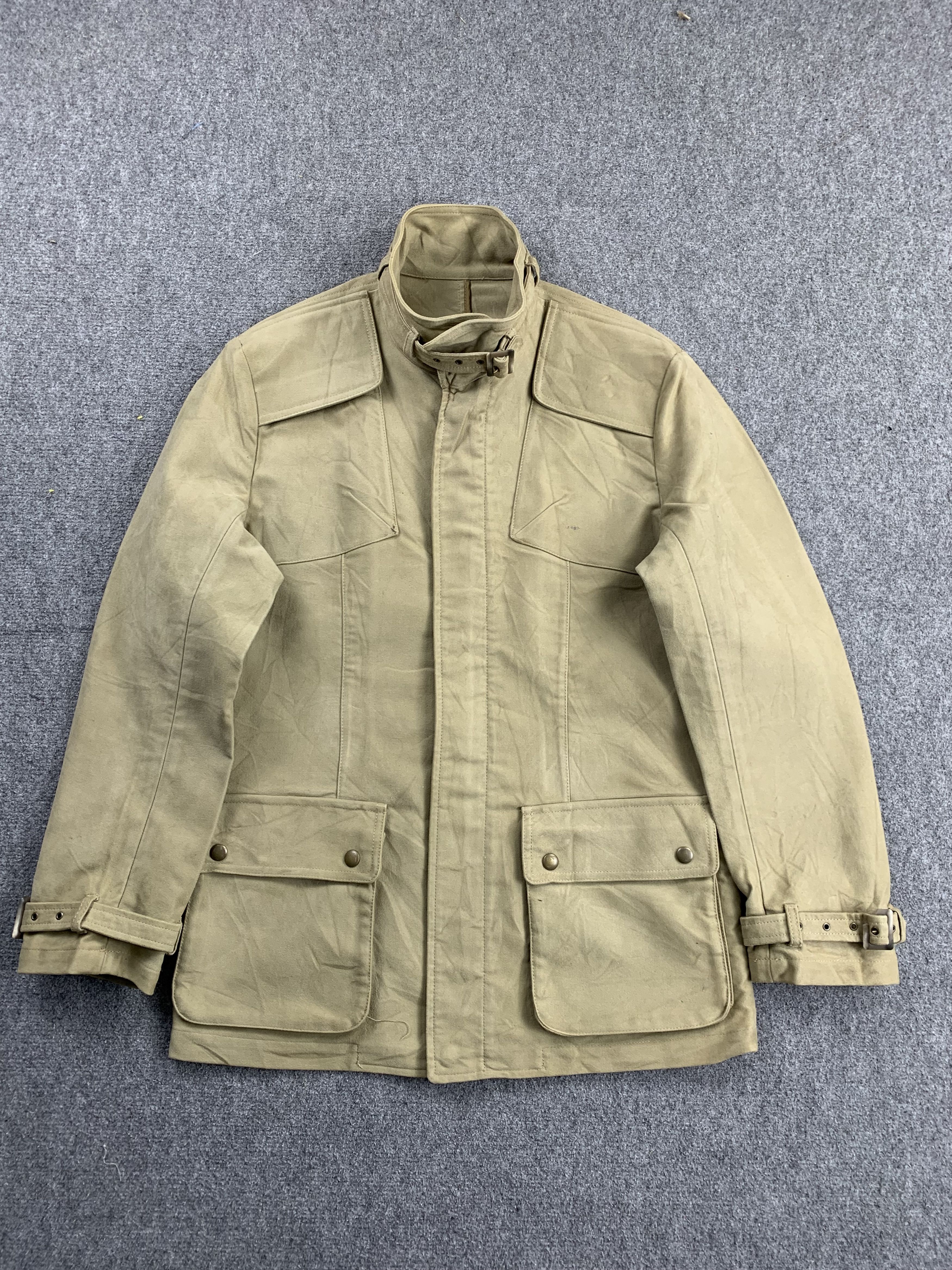 image of Vintage MCM Legere Canvas Cotton Military Style Jacket in Brown, Men's (Size Medium)