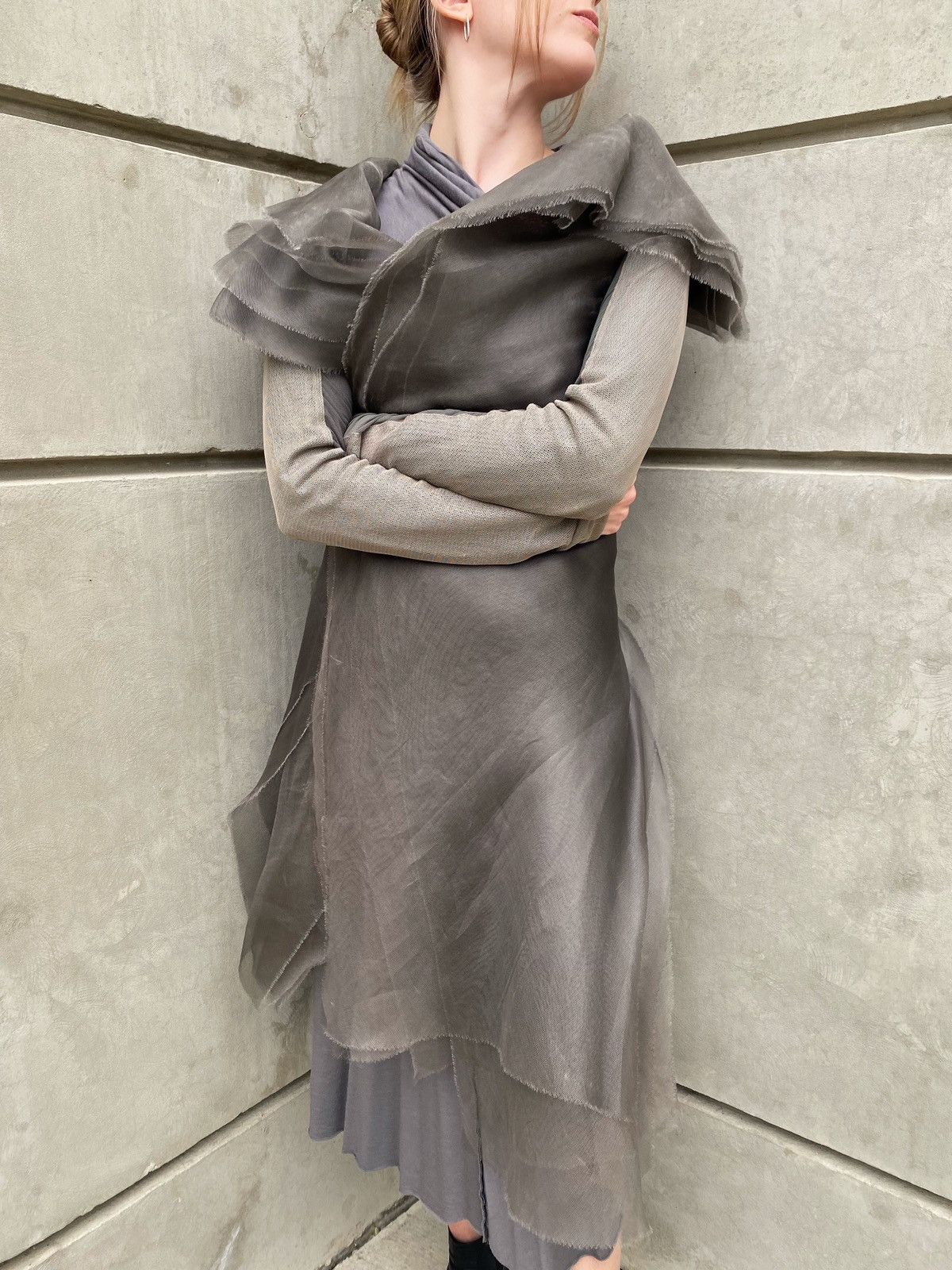Rick Owens Frayed Organza Cardigan