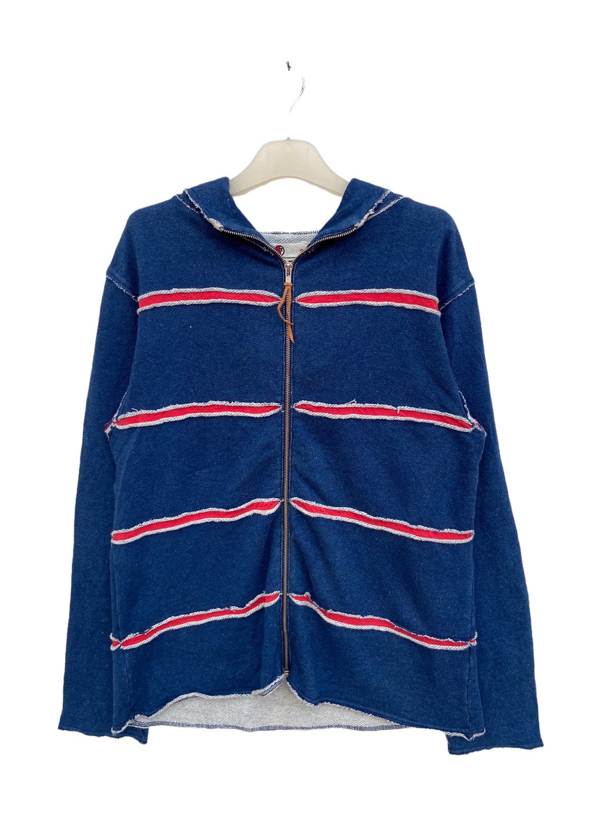image of Eternal Japan Stripe Hoodie in Indigo, Men's (Size Medium)