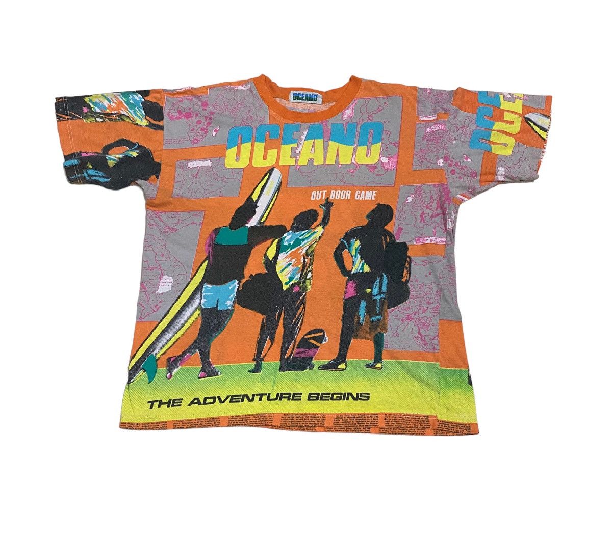 Vintage oceano surfing overprint shirt