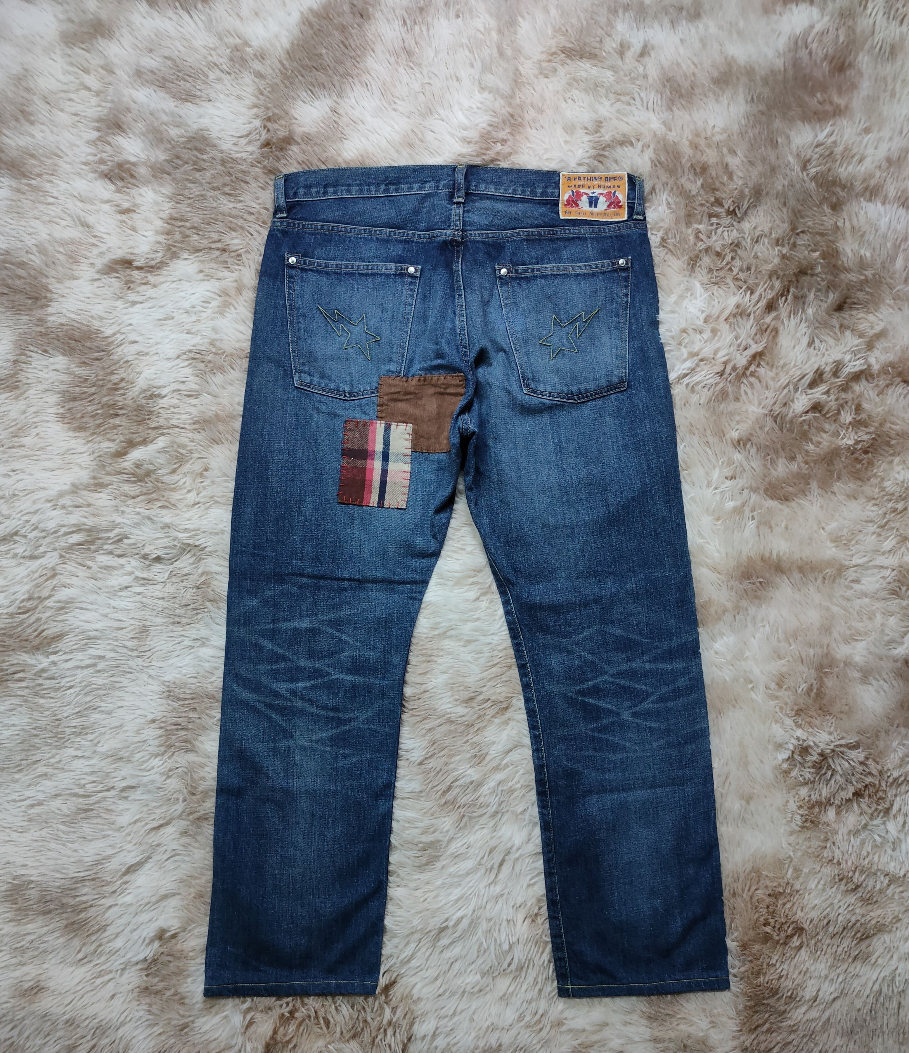 Bape × Nigo Bape Sta. OG Patchwork denim Size US 34 / EU 50 - 1 Thumbnail