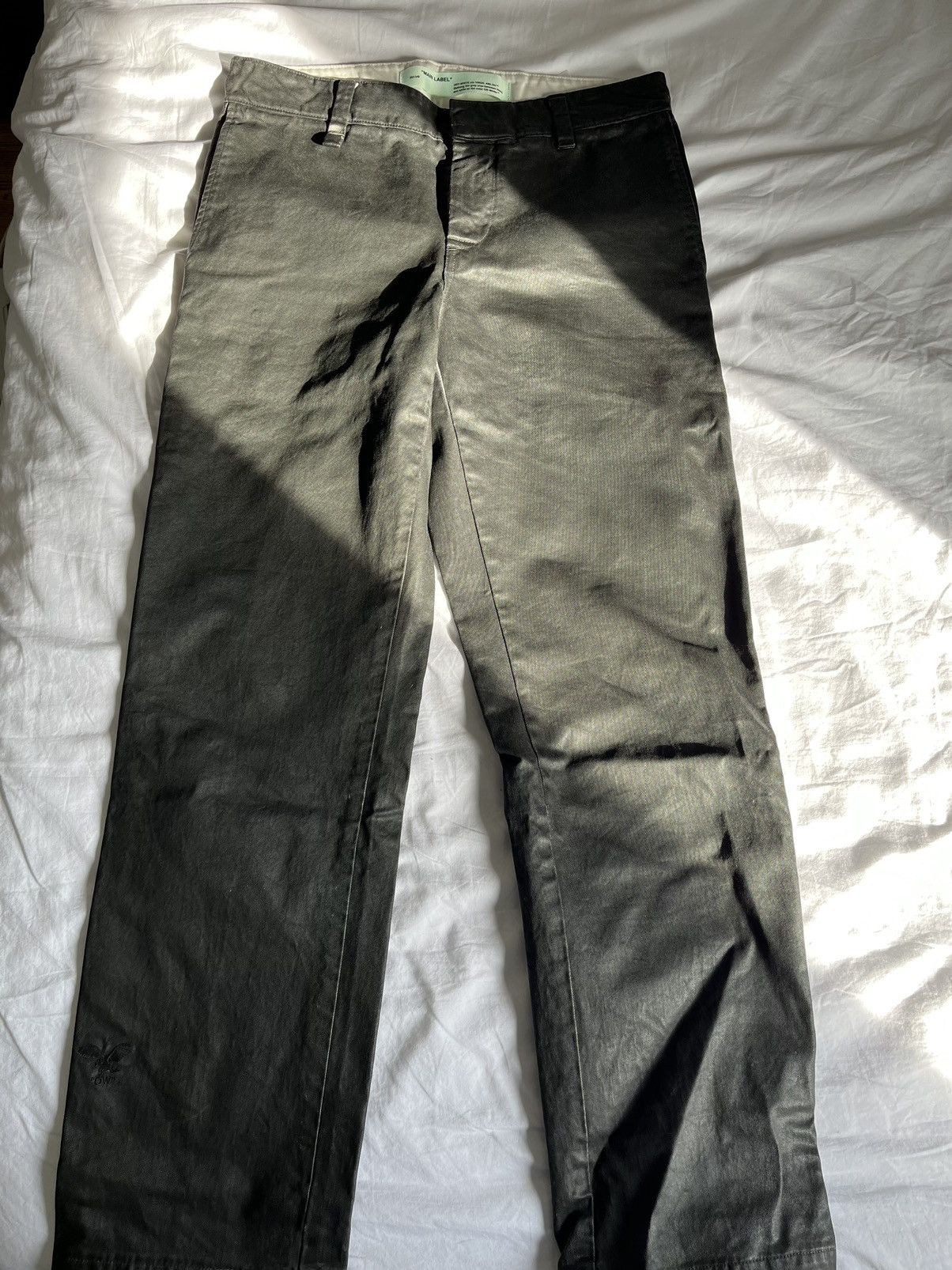 Off white Waxed Pants