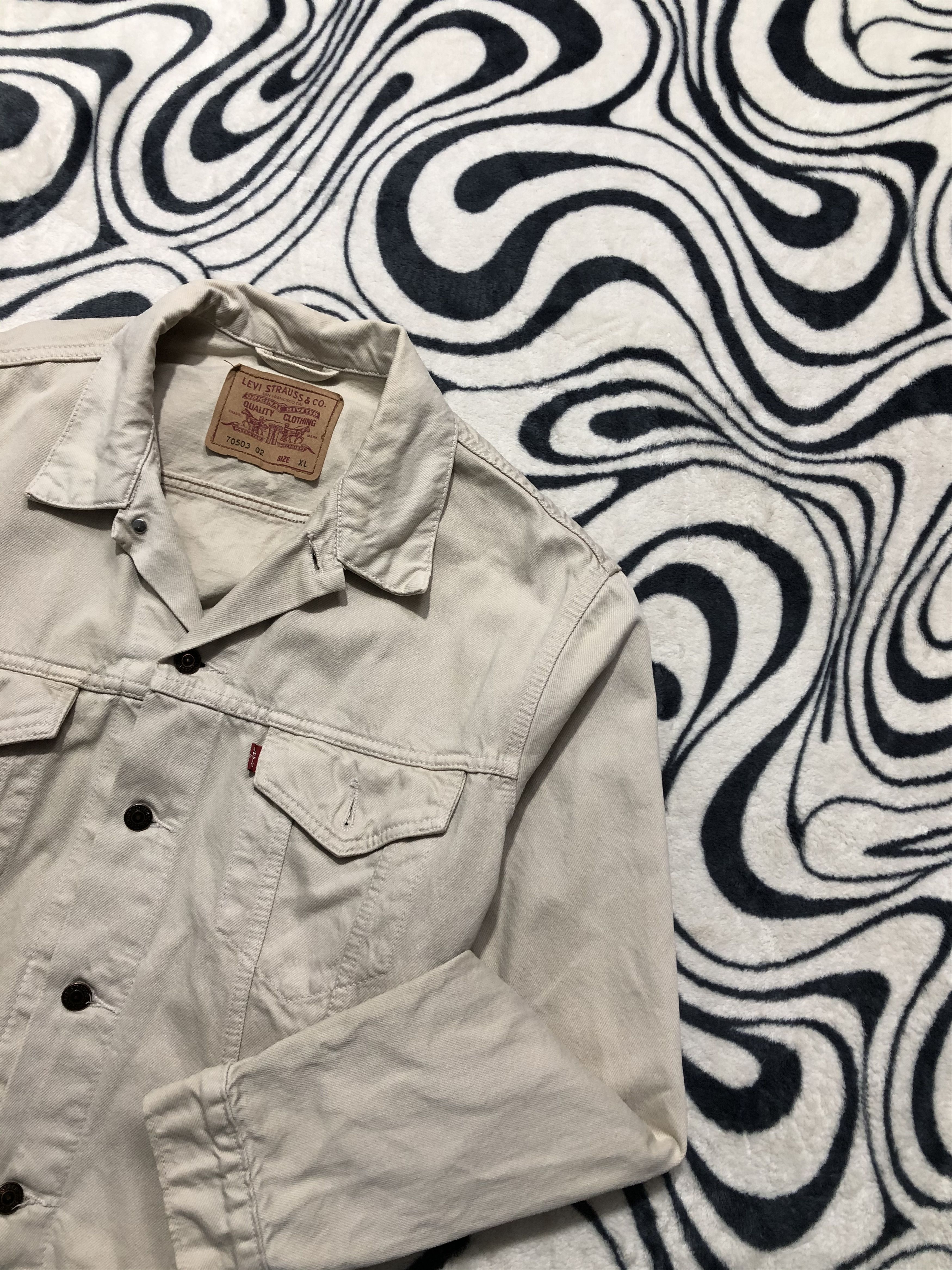 Levi's Levis Vintage Mens Beige Denim Jacket Size US XL / EU 56 / 4 - 2 Thumbnail