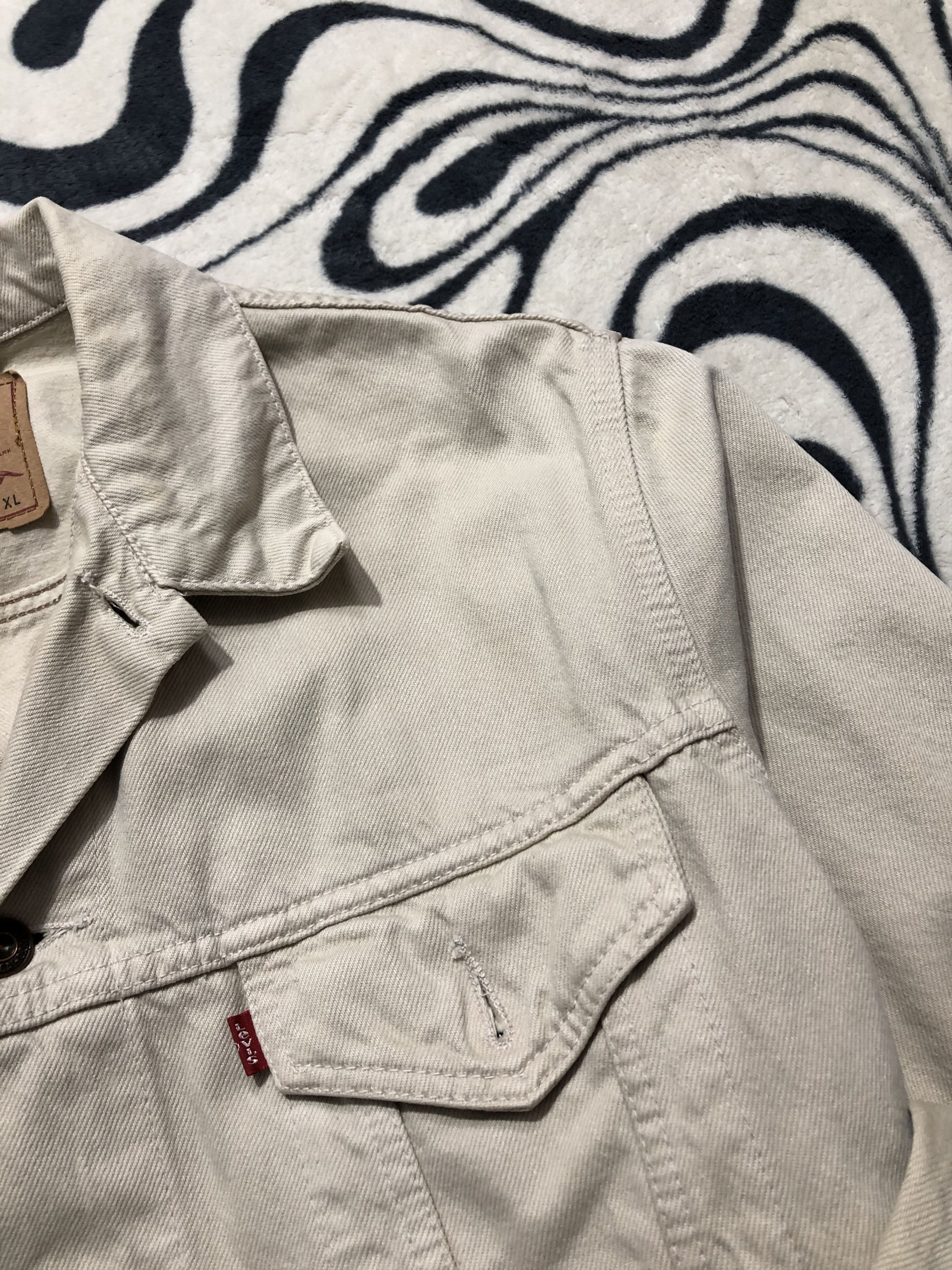 Levi's Levis Vintage Mens Beige Denim Jacket Size US XL / EU 56 / 4 - 5 Thumbnail