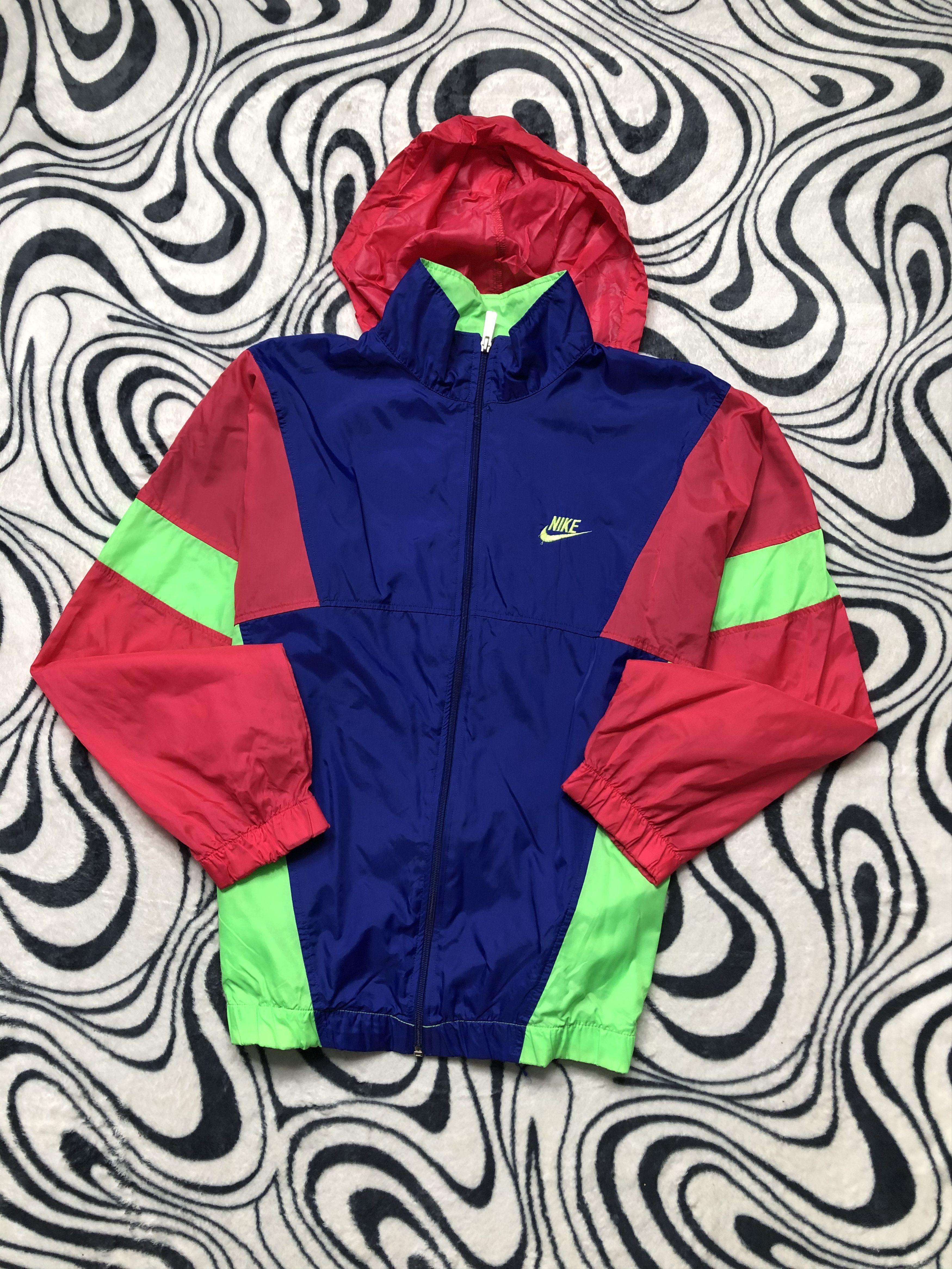 90'S Nike NIKE Nylon Jacket Men's XL Size Vintage Nylon navy blue type Vintage Second Hand