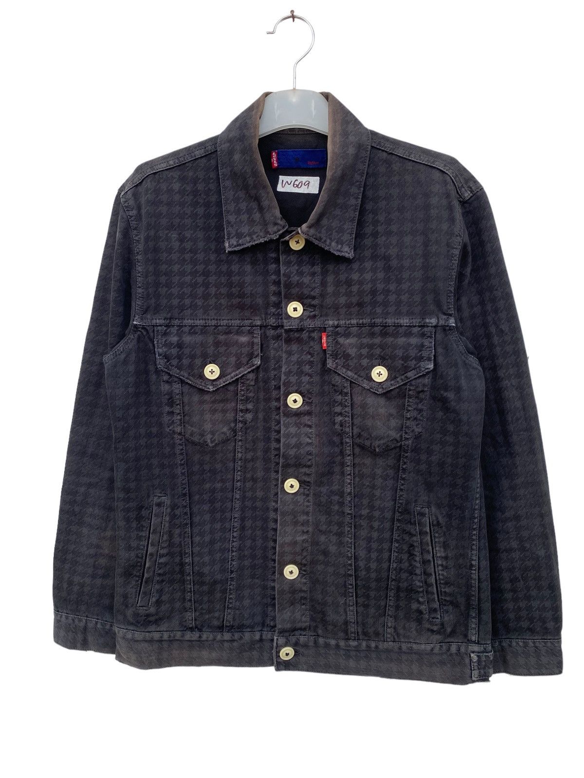 Levi's Vintage Thrashed Sun Faded Levis Houndtooth Trucker Jacket Size US M / EU 48-50 / 2 - 1 Thumbnail