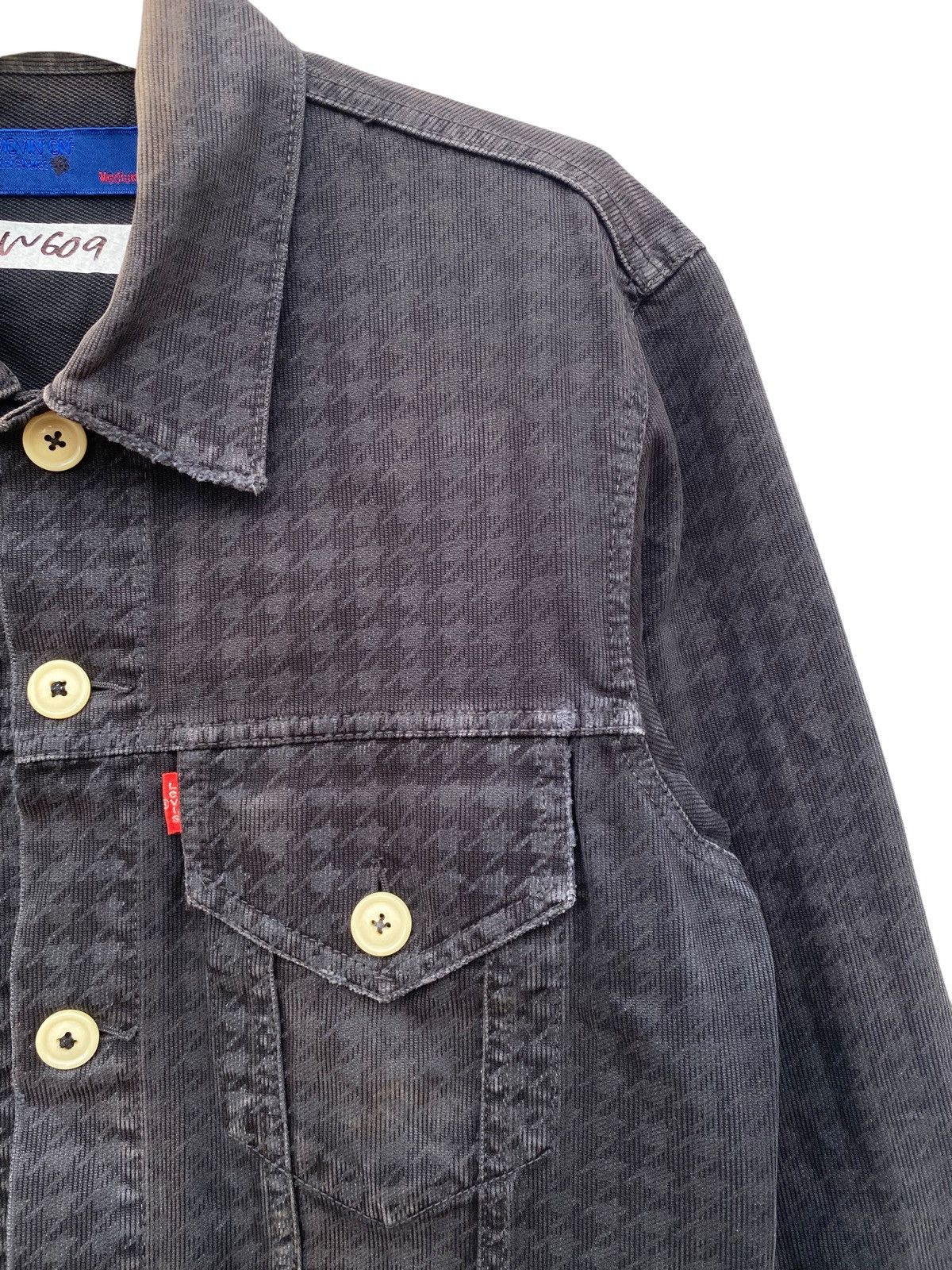 Levi's Vintage Thrashed Sun Faded Levis Houndtooth Trucker Jacket Size US M / EU 48-50 / 2 - 3 Thumbnail