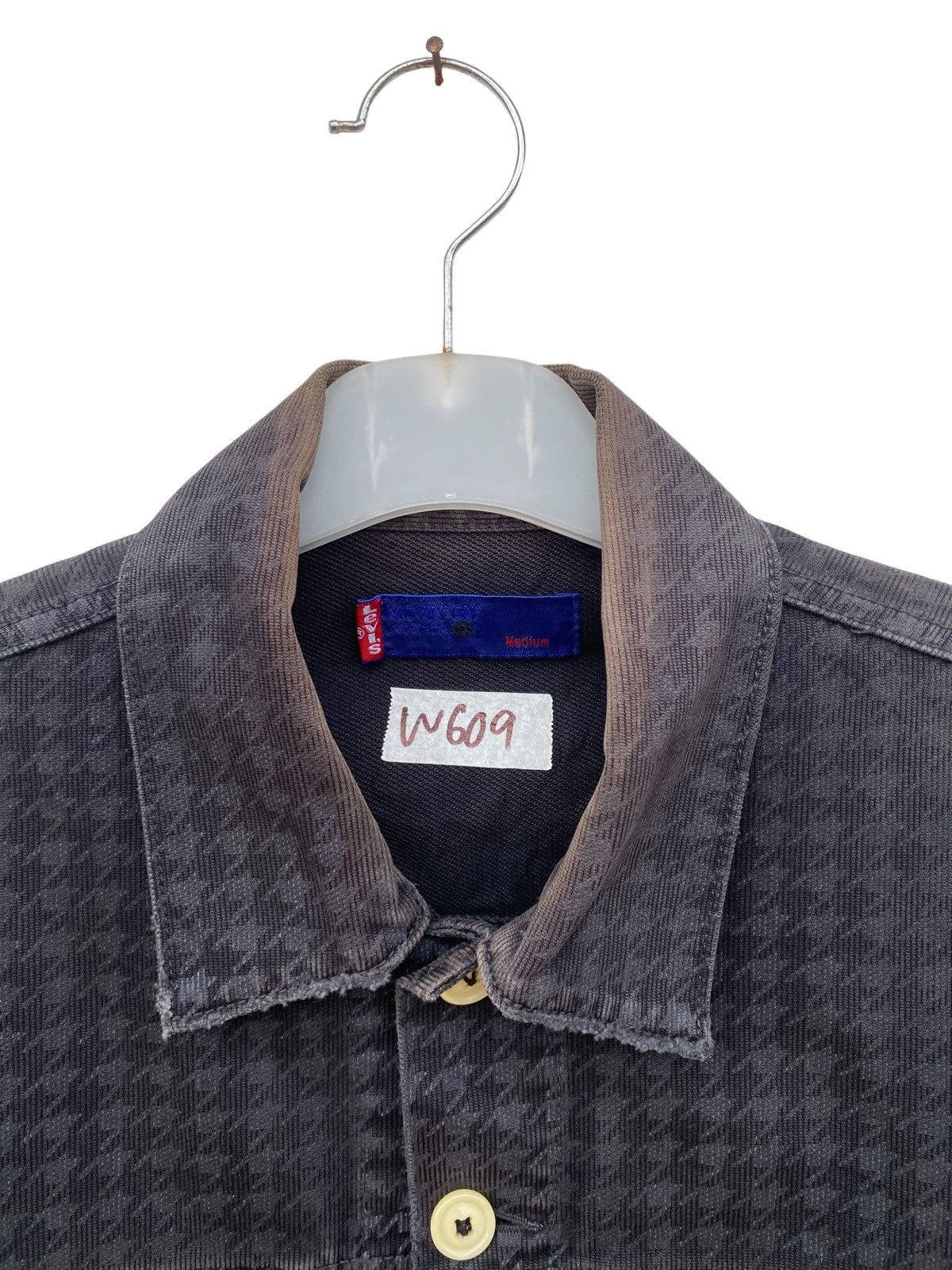 Levi's Vintage Thrashed Sun Faded Levis Houndtooth Trucker Jacket Size US M / EU 48-50 / 2 - 4 Thumbnail