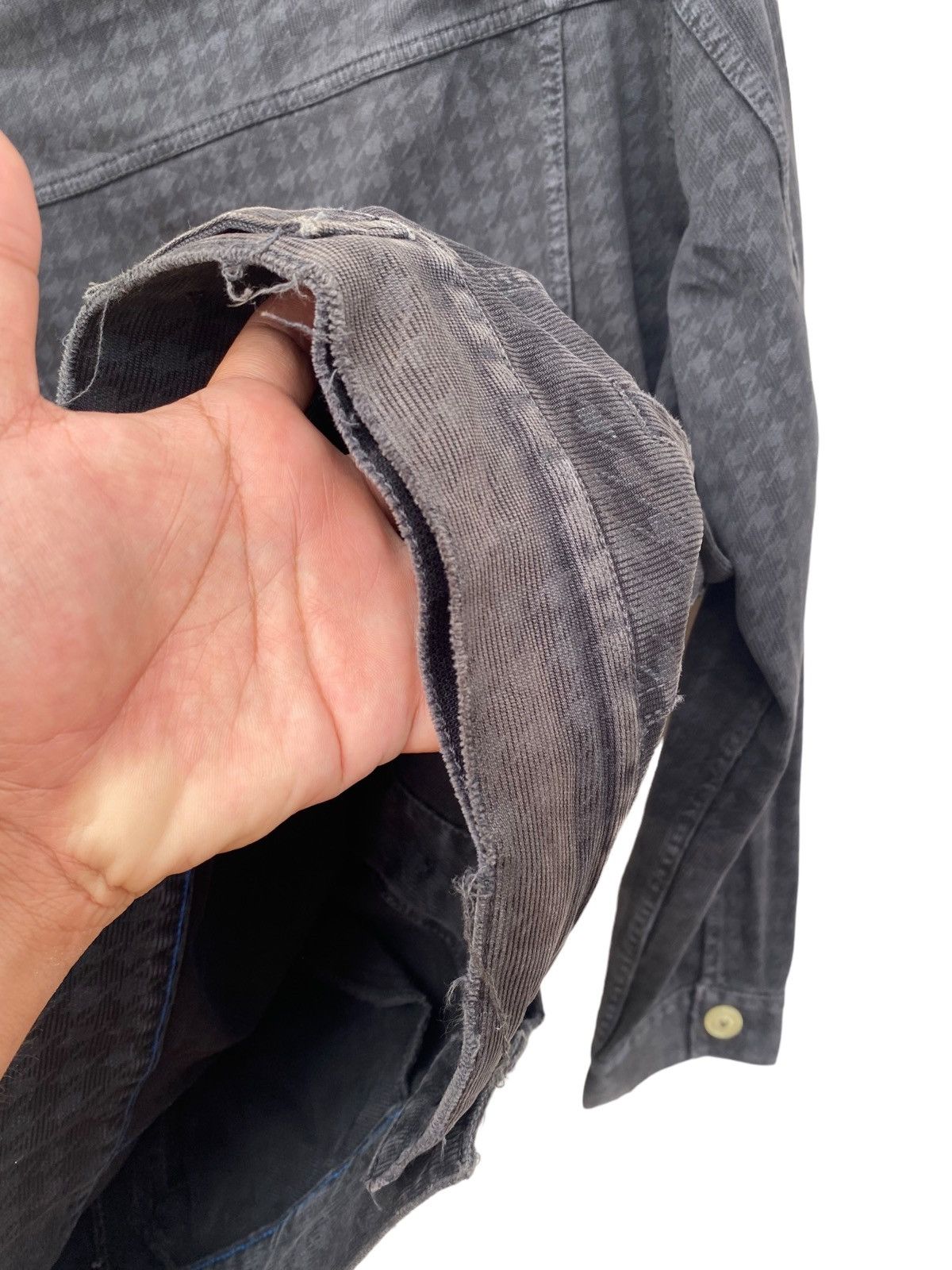 Levi's Vintage Thrashed Sun Faded Levis Houndtooth Trucker Jacket Size US M / EU 48-50 / 2 - 5 Thumbnail