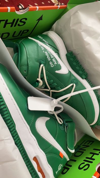 Size 11 - Nike Air Force 1 Mid SP Leather x Off-White Pine Green