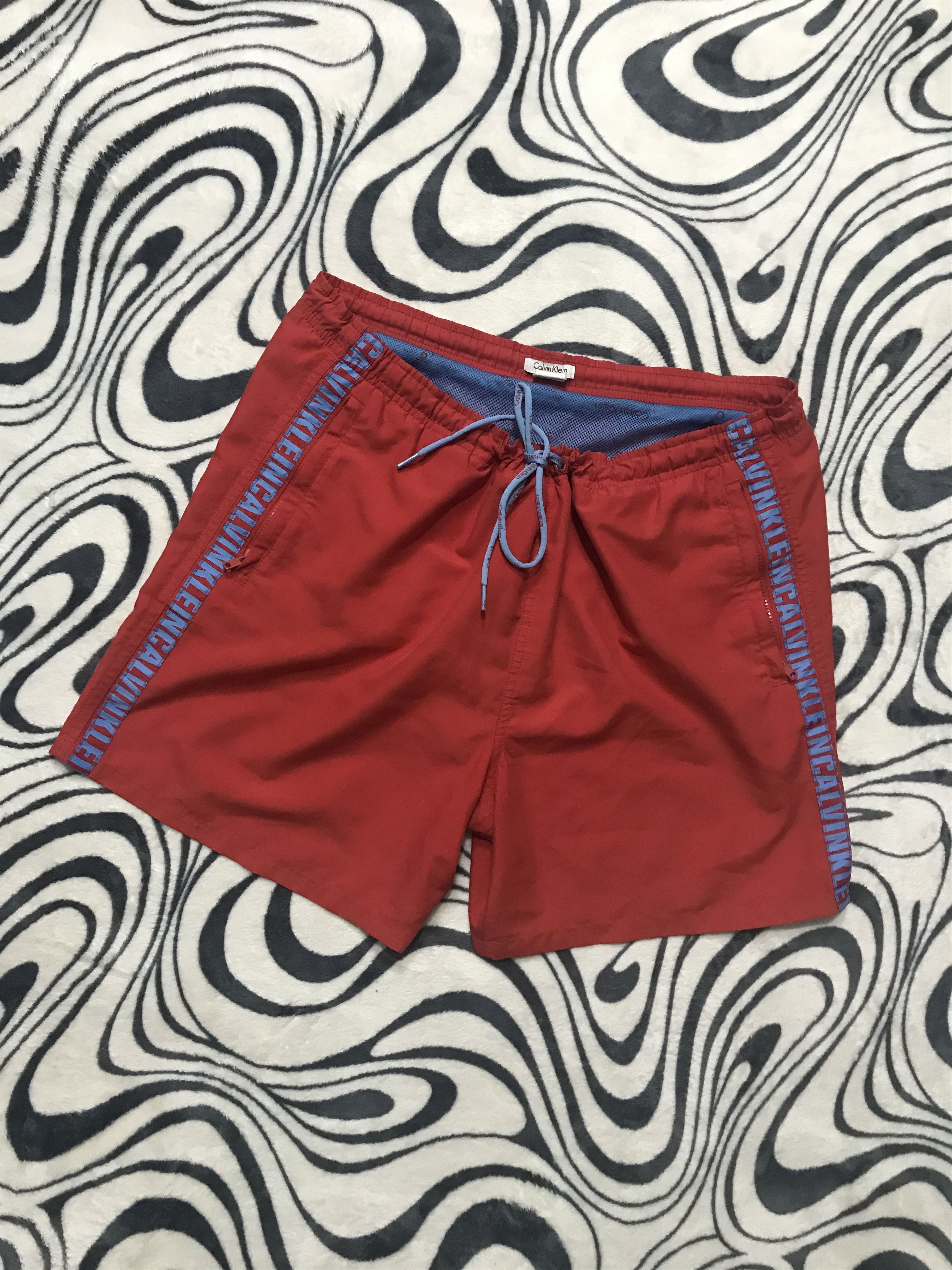 Calvin Klein × Vintage Calvin Klein Mens Nylon Swim Shorts Size US 34 / EU 50 - 1 Thumbnail
