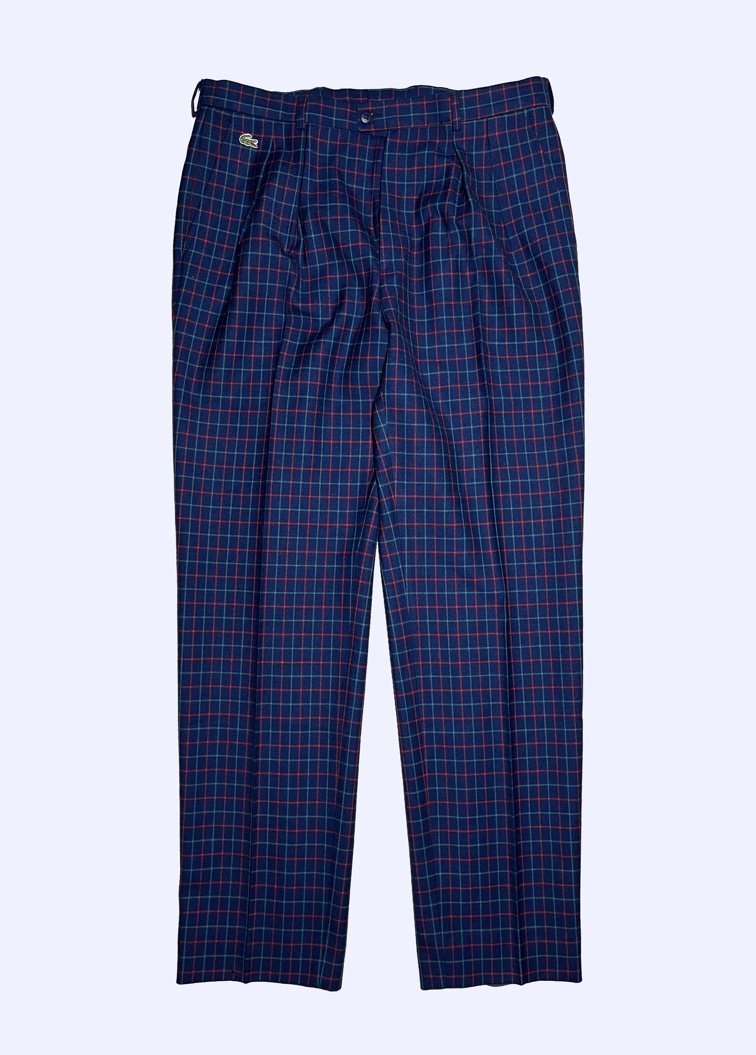 90s〜 LACOSTE plaid baggy slacks Lacoste × Vintage Vintage 80s Chemise Lacoste Plaid Checked