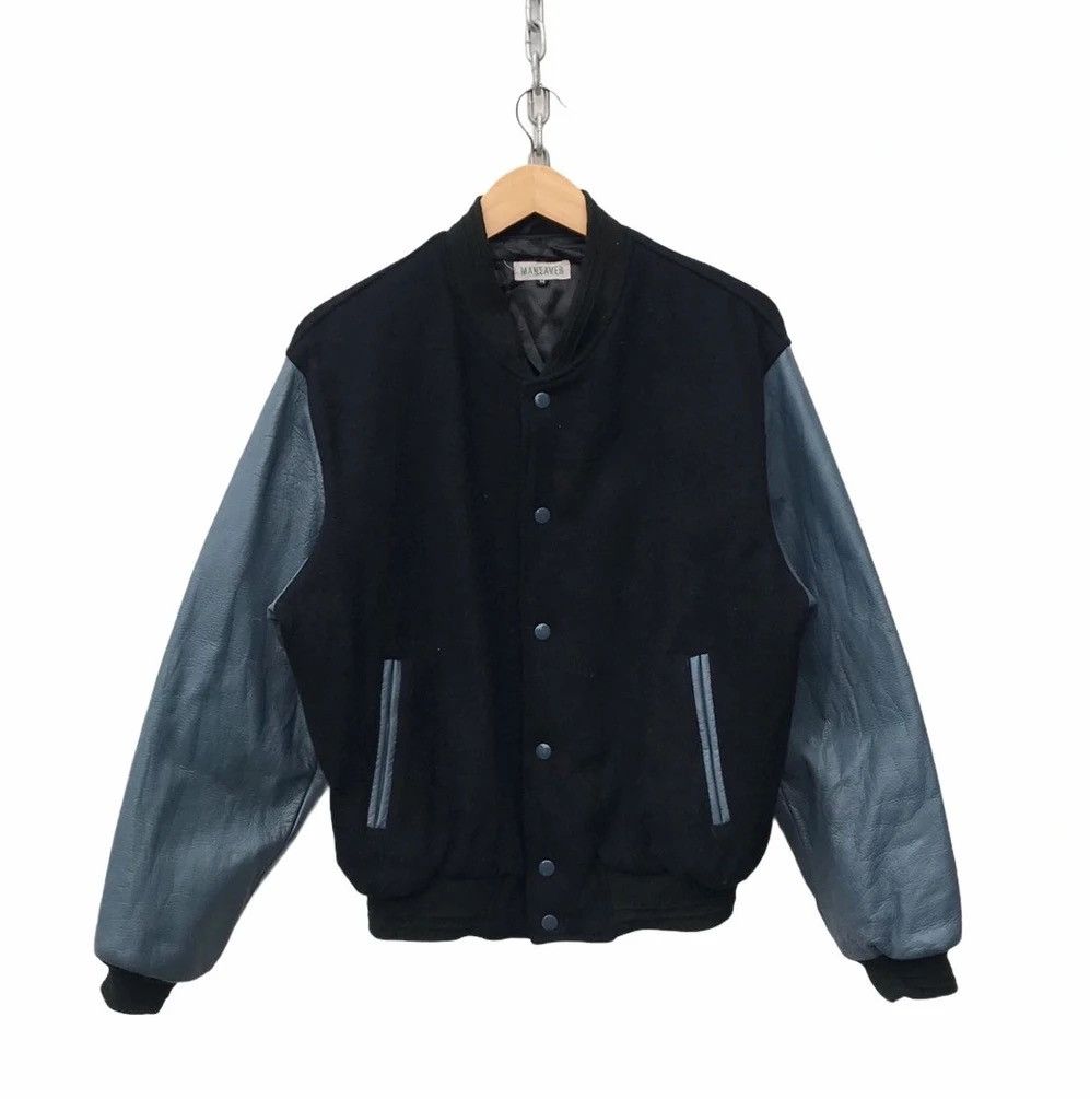 Vintage Maneaver Plain Varsity Jacket Streetwear Fashion Jacket Size US M / EU 48-50 / 2 - 1 Thumbnail