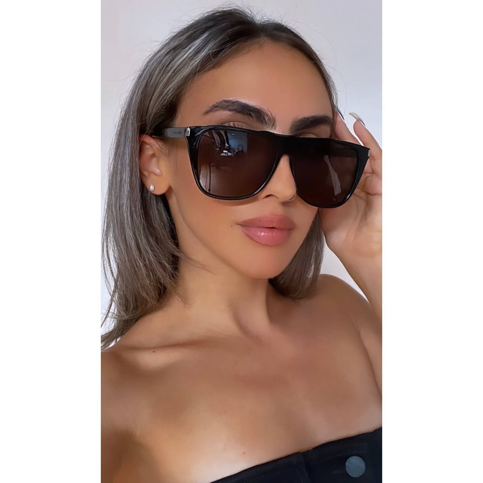 Saint Laurent Paris SL1 Flat Top Sunglasses Grailed
