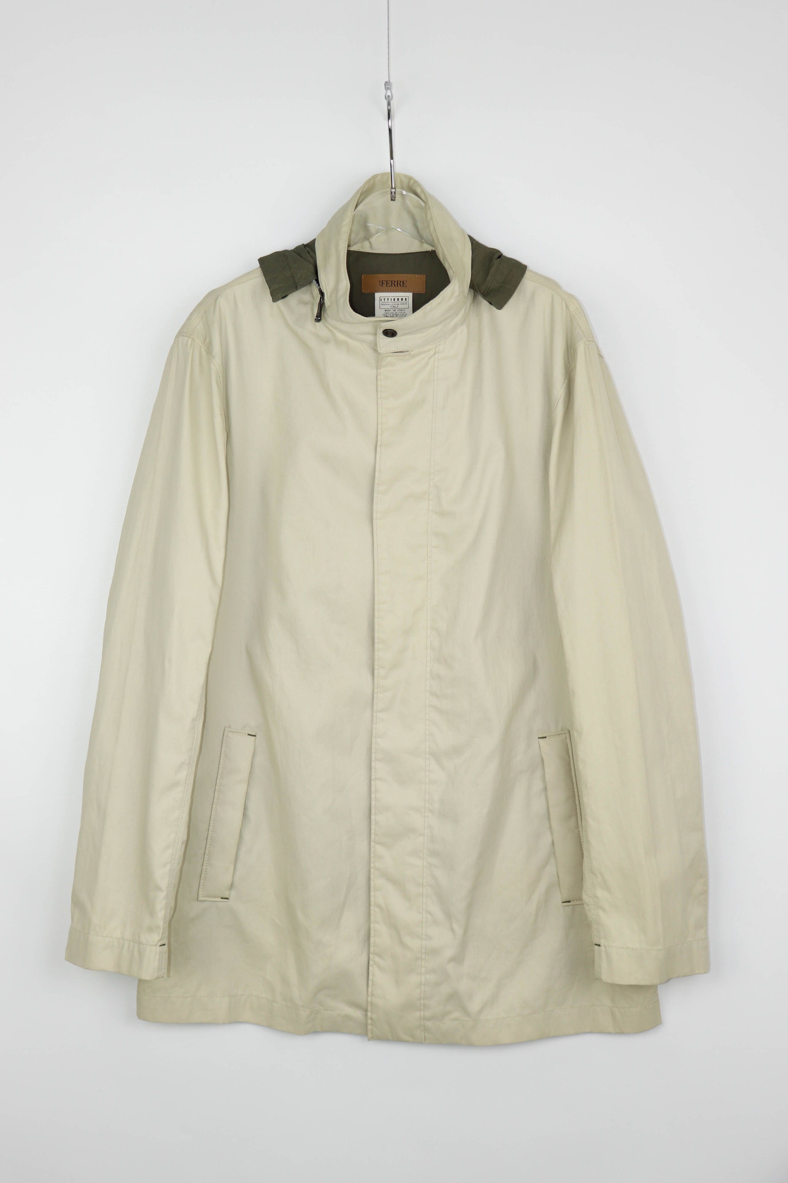 Gianfranco Ferre Ferre Jeans Men's Cream Beige Light Cotton Coat Jacket Size US L / EU 52-54 / 3 - 1 Thumbnail