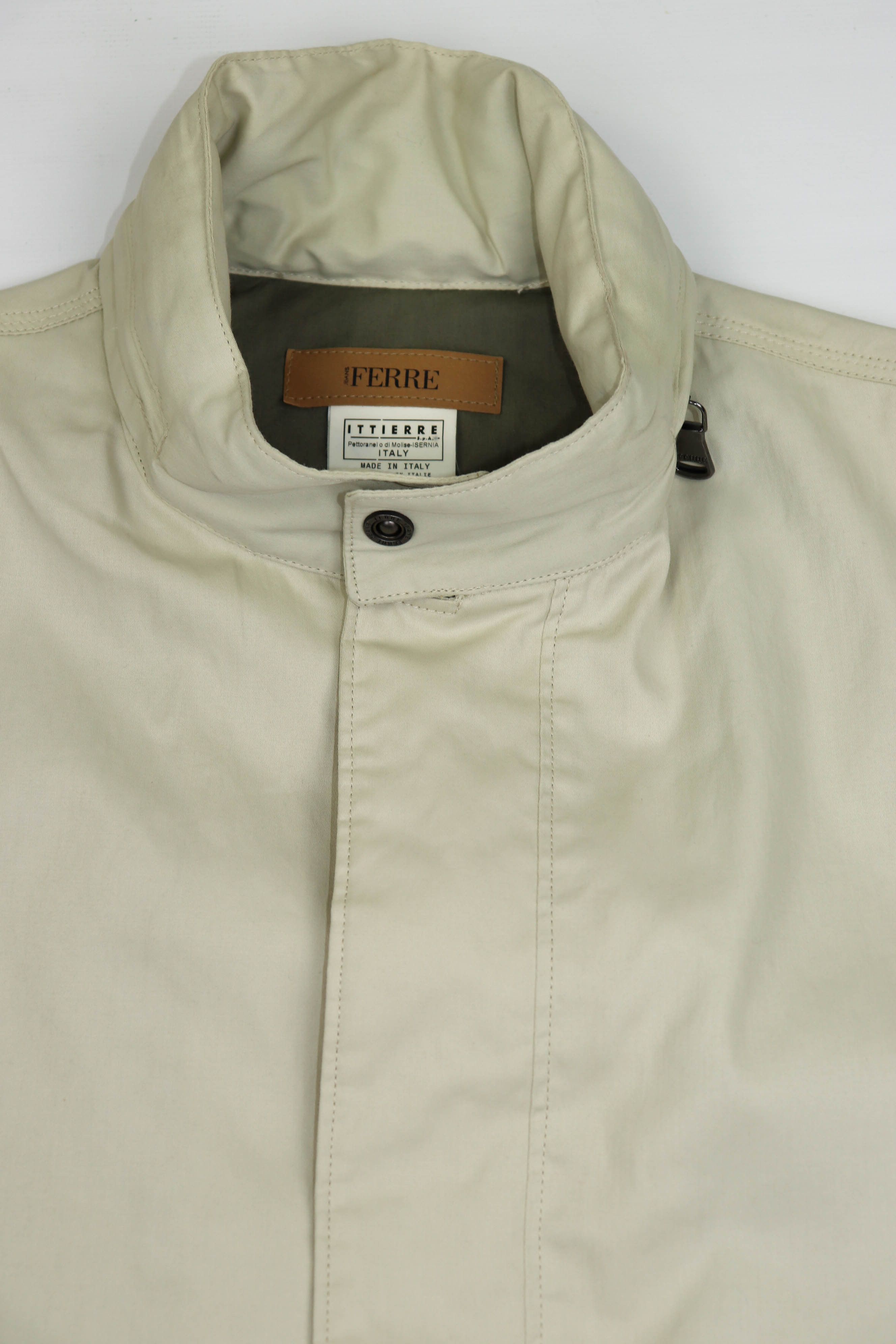 Gianfranco Ferre Ferre Jeans Men's Cream Beige Light Cotton Coat Jacket Size US L / EU 52-54 / 3 - 6 Thumbnail