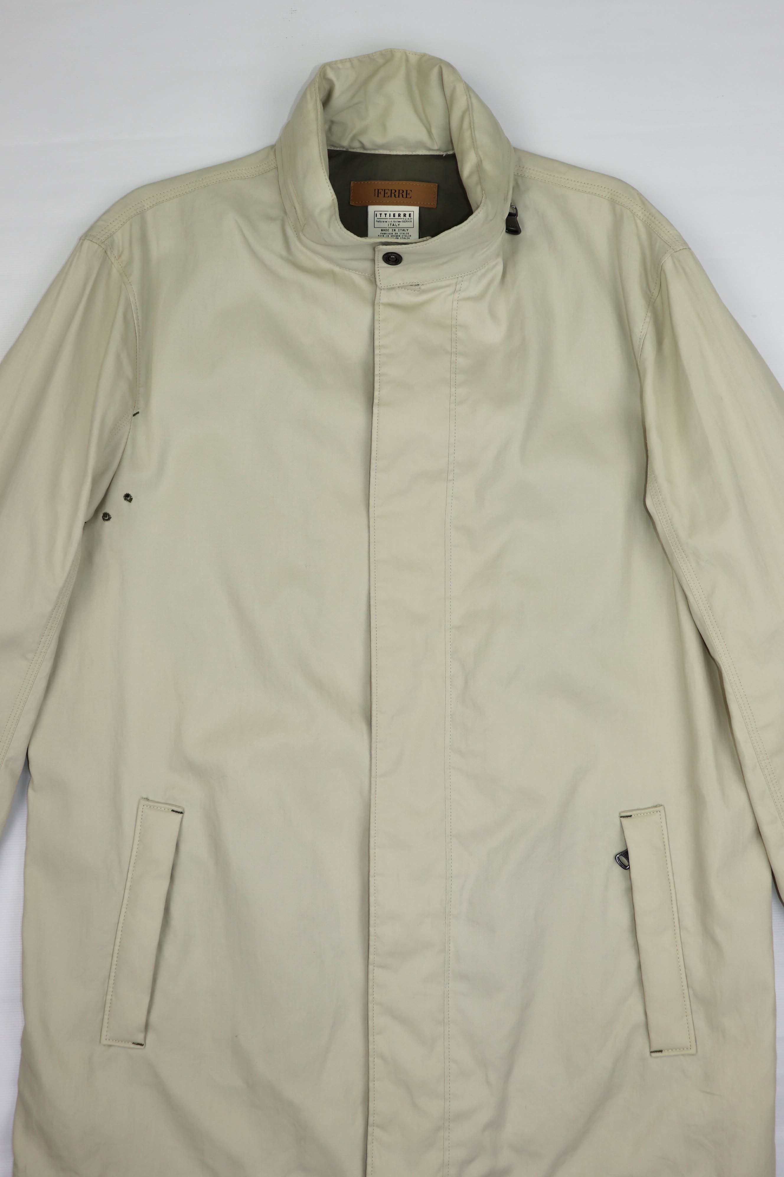 Gianfranco Ferre Ferre Jeans Men's Cream Beige Light Cotton Coat Jacket Size US L / EU 52-54 / 3 - 4 Thumbnail