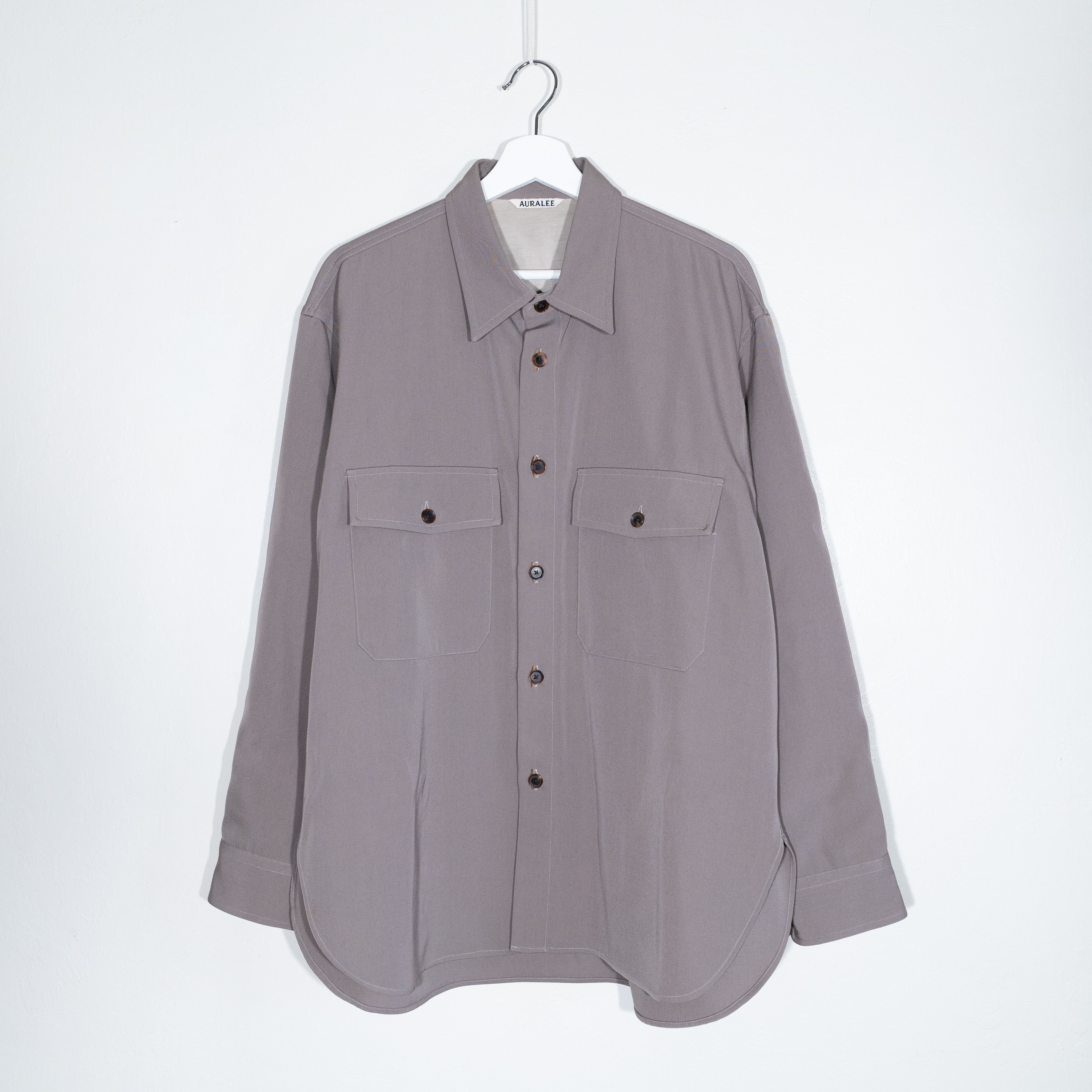 auralee wool max gabardine shirts