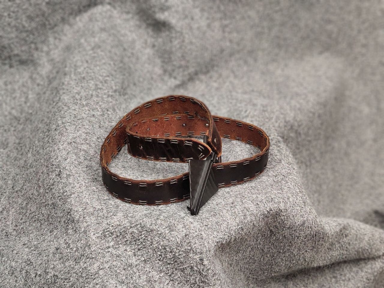 Vintage Vintage 90s Guess Style Japan Leather Dark Belt Avant Garde Size ONE SIZE - 13 Thumbnail