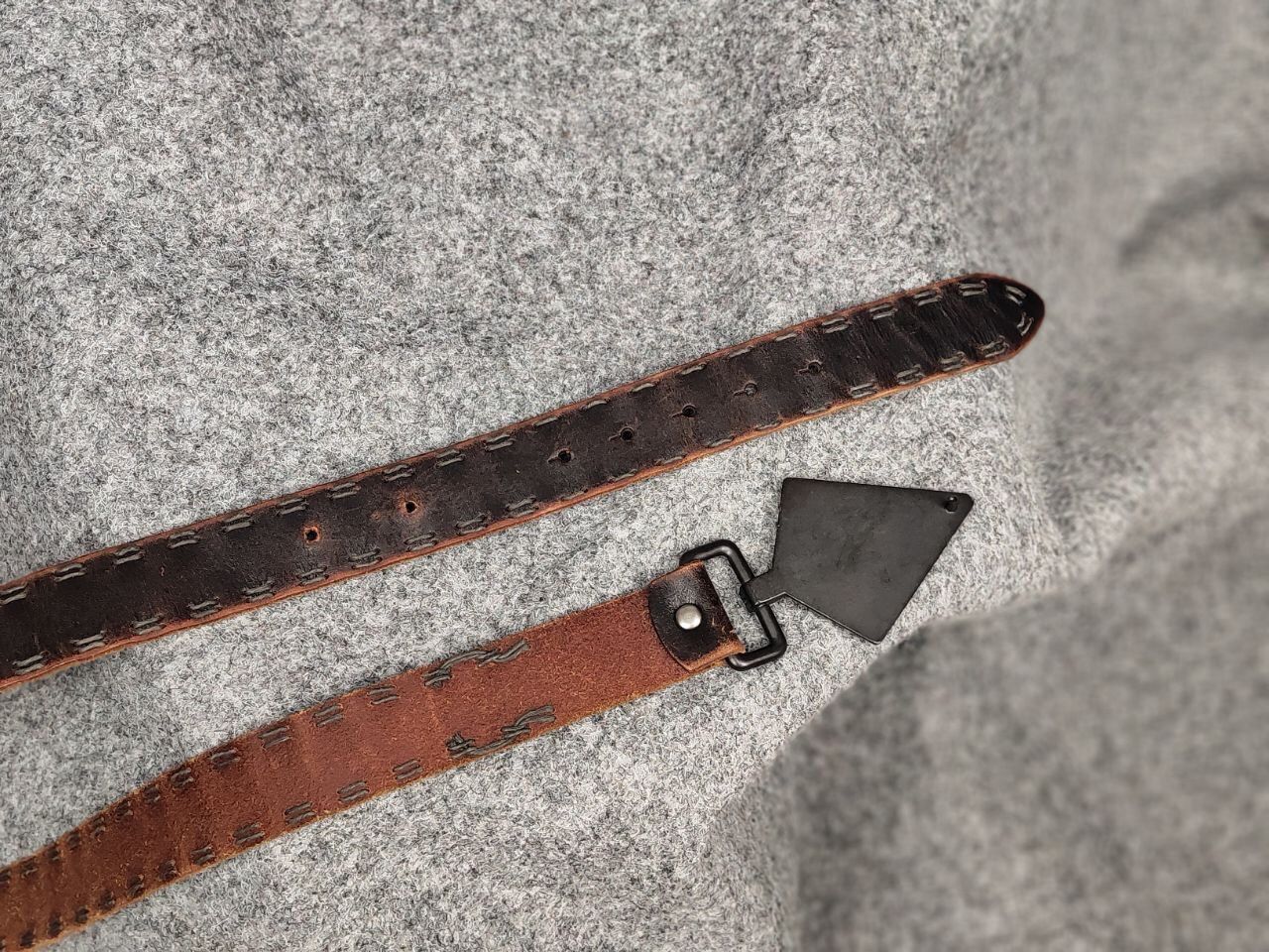Vintage Vintage 90s Guess Style Japan Leather Dark Belt Avant Garde Size ONE SIZE - 17 Thumbnail