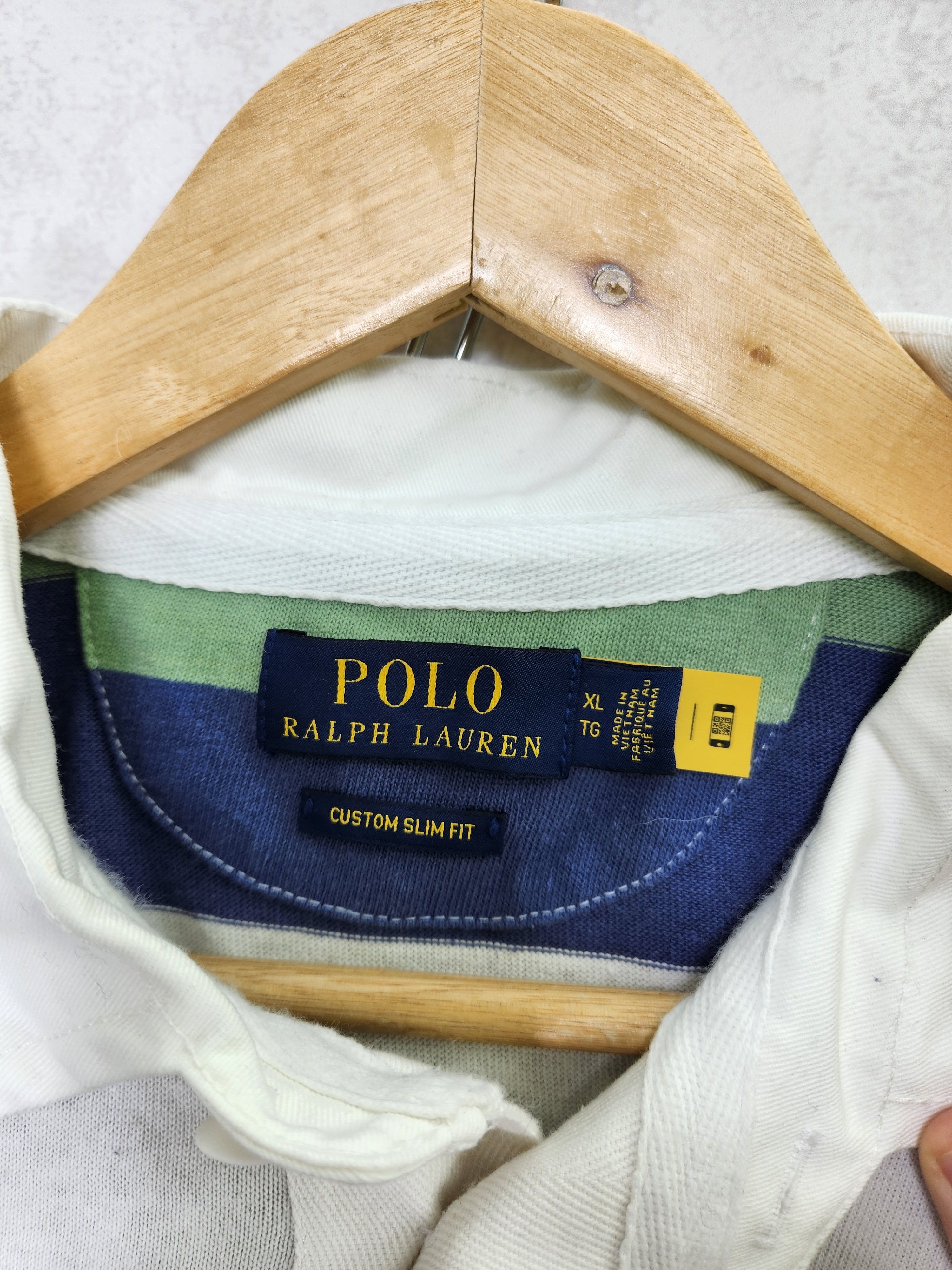 Polo Ralph Lauren Vintage Polo Ralph Lauren Rugby Polo Striped Embroidered Size US XL / EU 56 / 4 - 9 Thumbnail