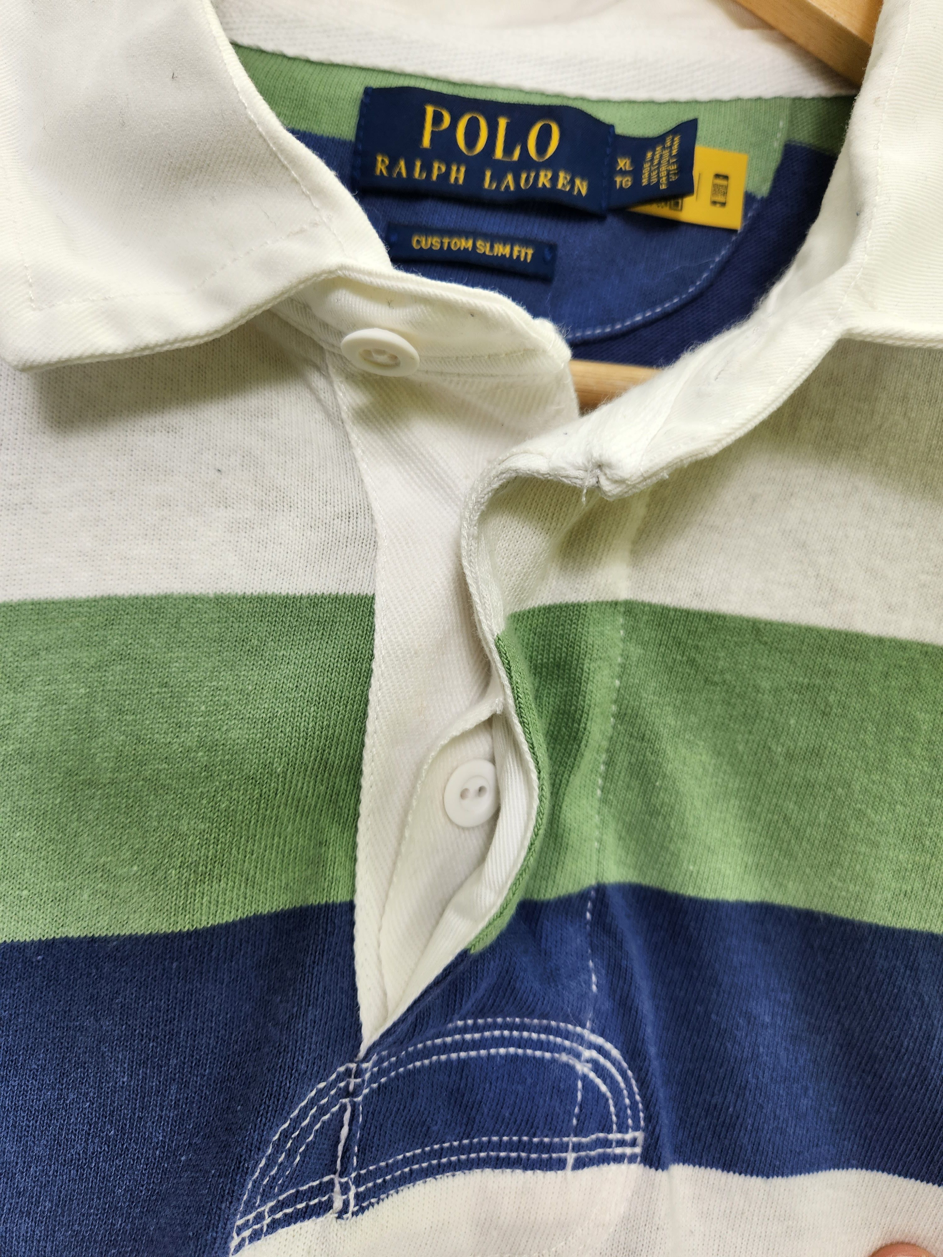 Polo Ralph Lauren Vintage Polo Ralph Lauren Rugby Polo Striped Embroidered Size US XL / EU 56 / 4 - 7 Thumbnail
