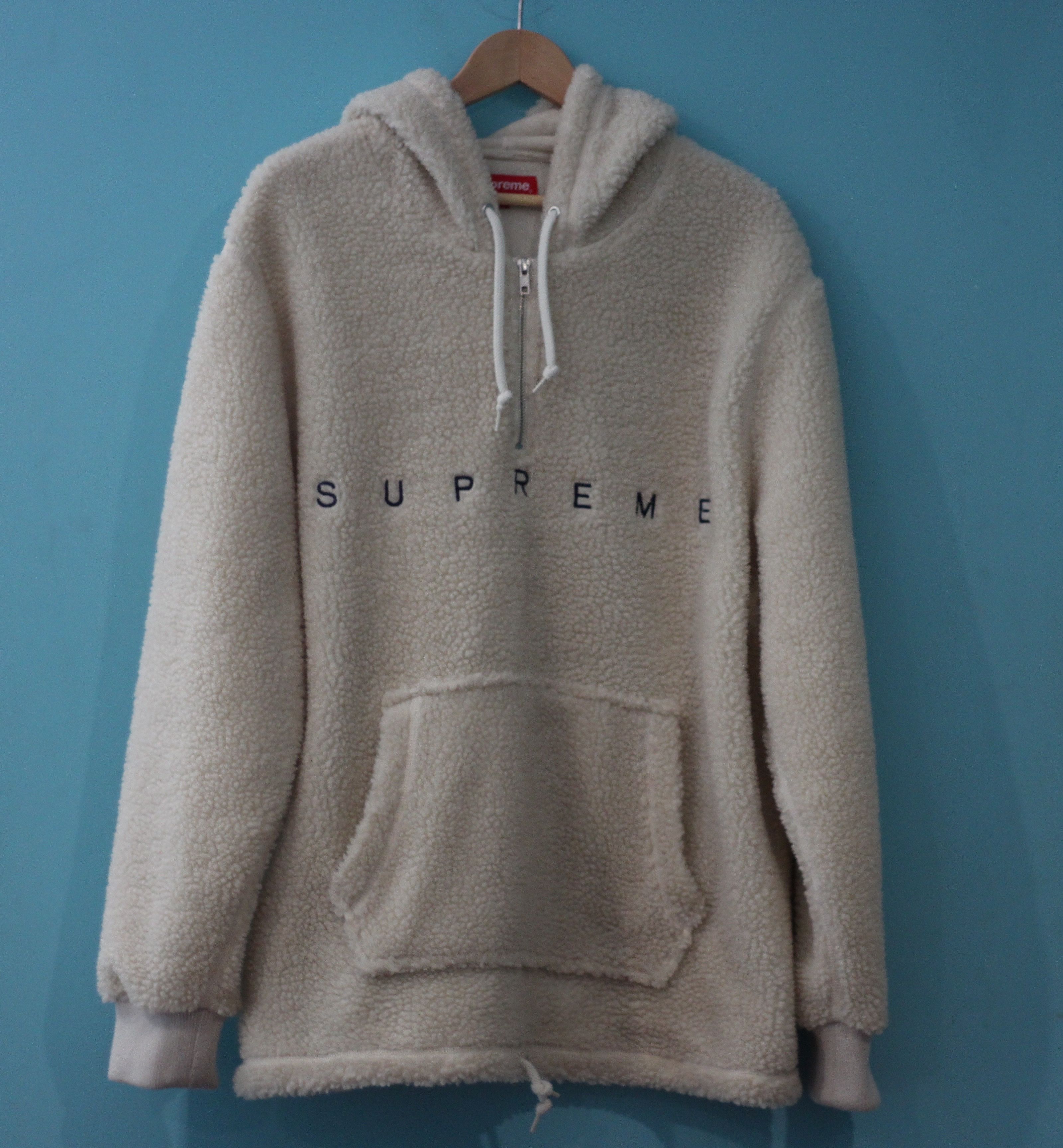 Supreme Sherpa Fleece Hoodie Grailed