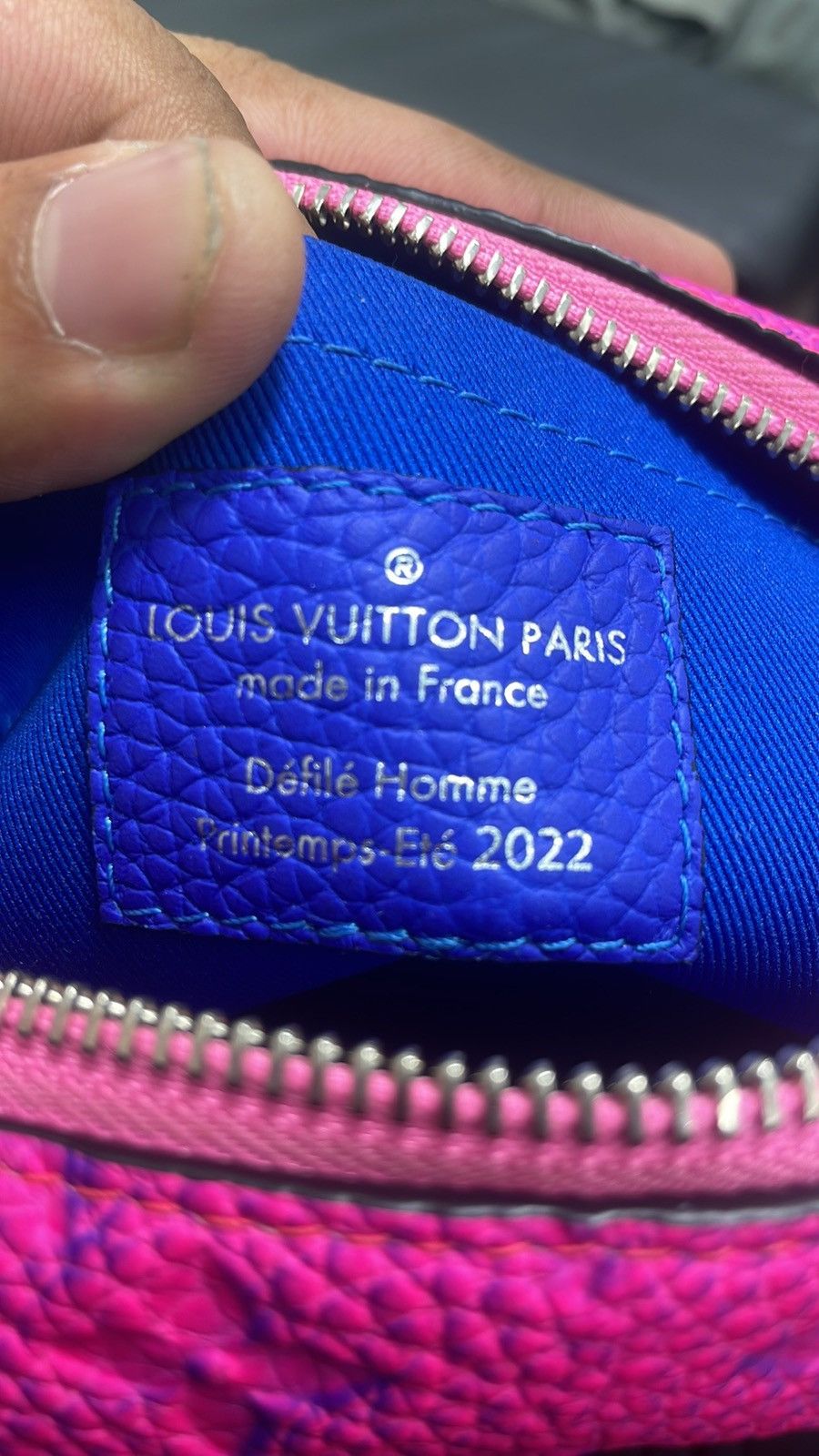 LOUIS VUITTON Taurillon Illusion Mini Soft Trunk Bleu Rose 1110980