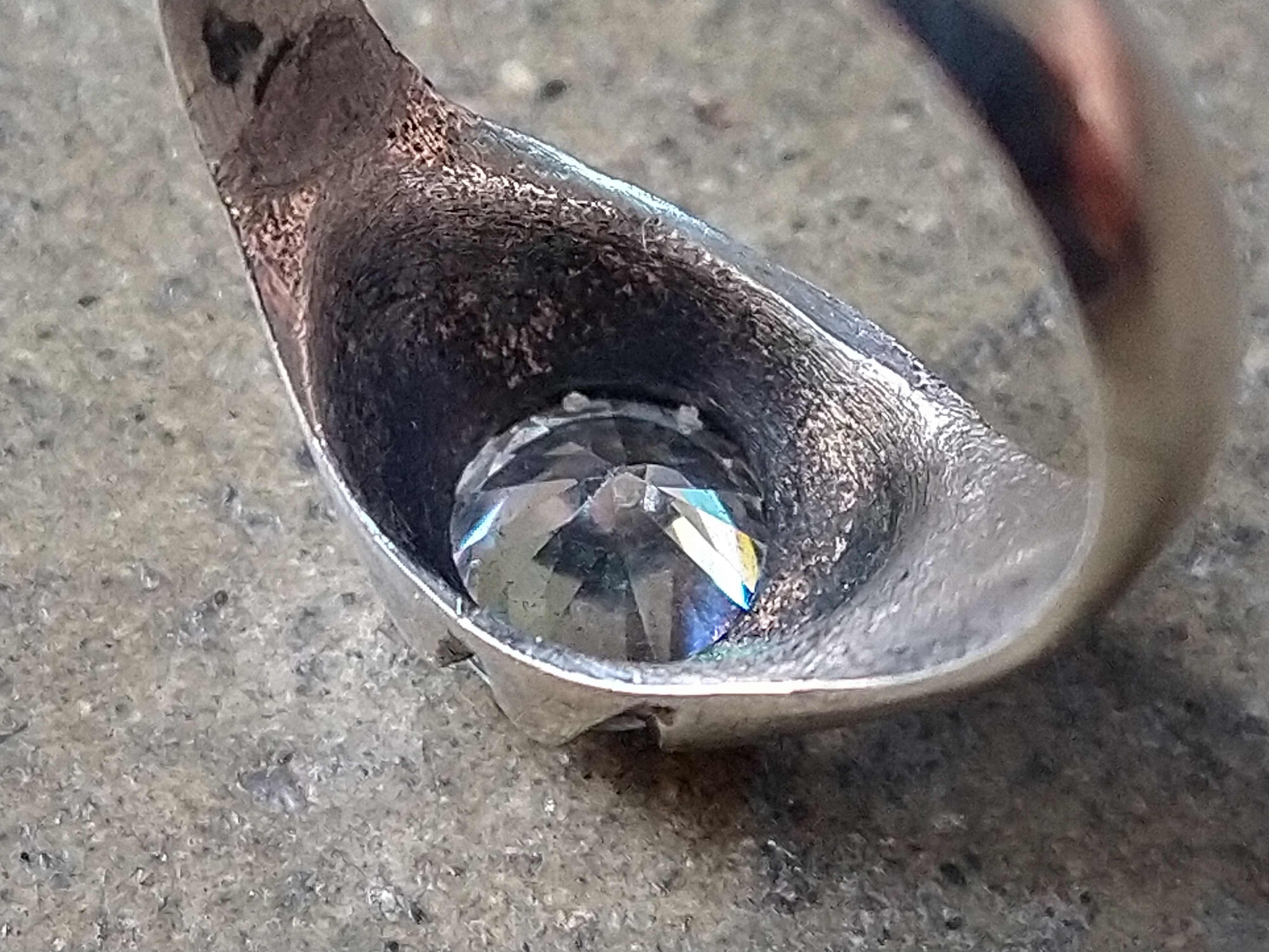 Vintage Sterling Silver Ring Size 9 CZ Art Deco Modern