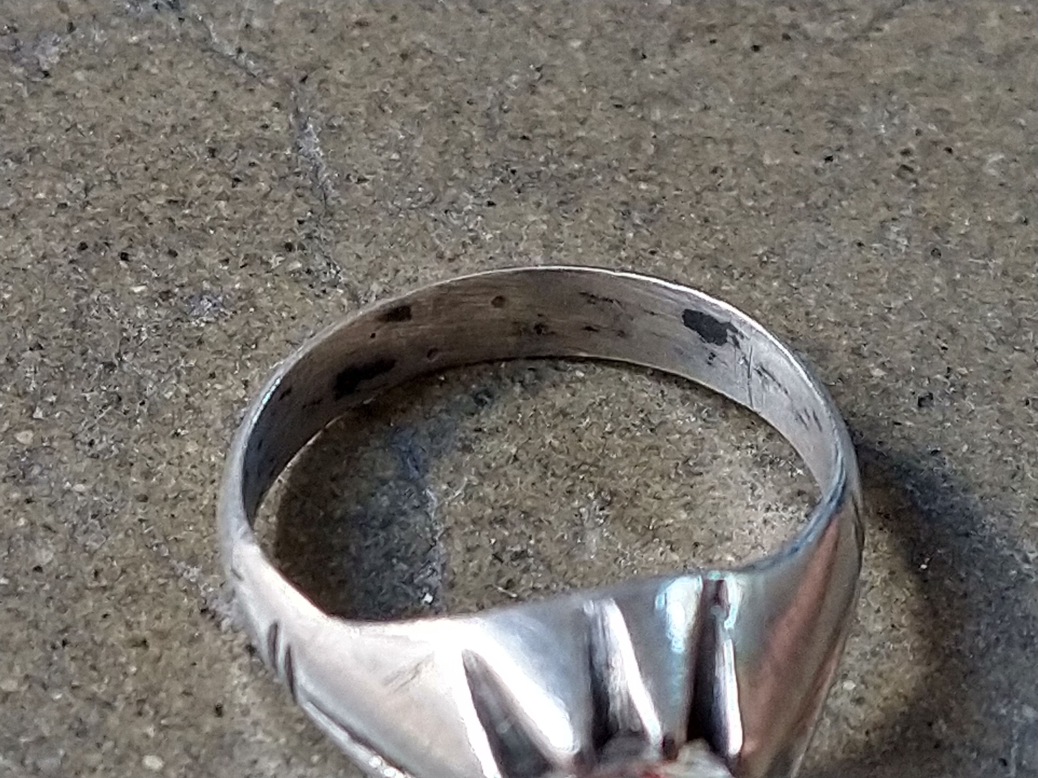 Vintage Sterling Silver Ring Size 9 CZ Art Deco Modern